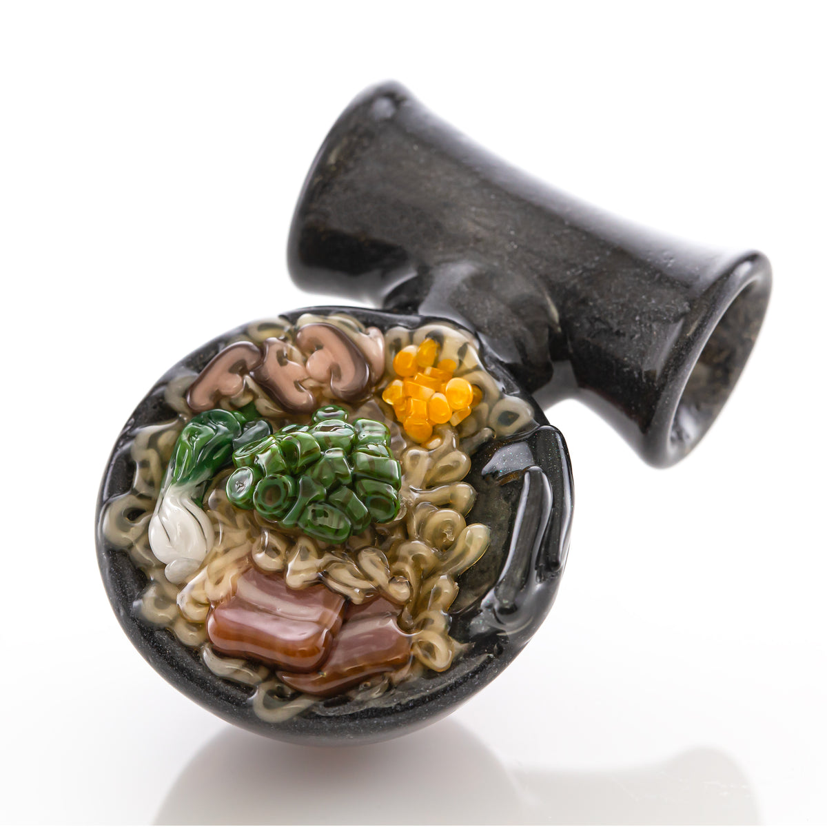 Steel Wool Dot Stack Ramen Pendant by Dojo Glass