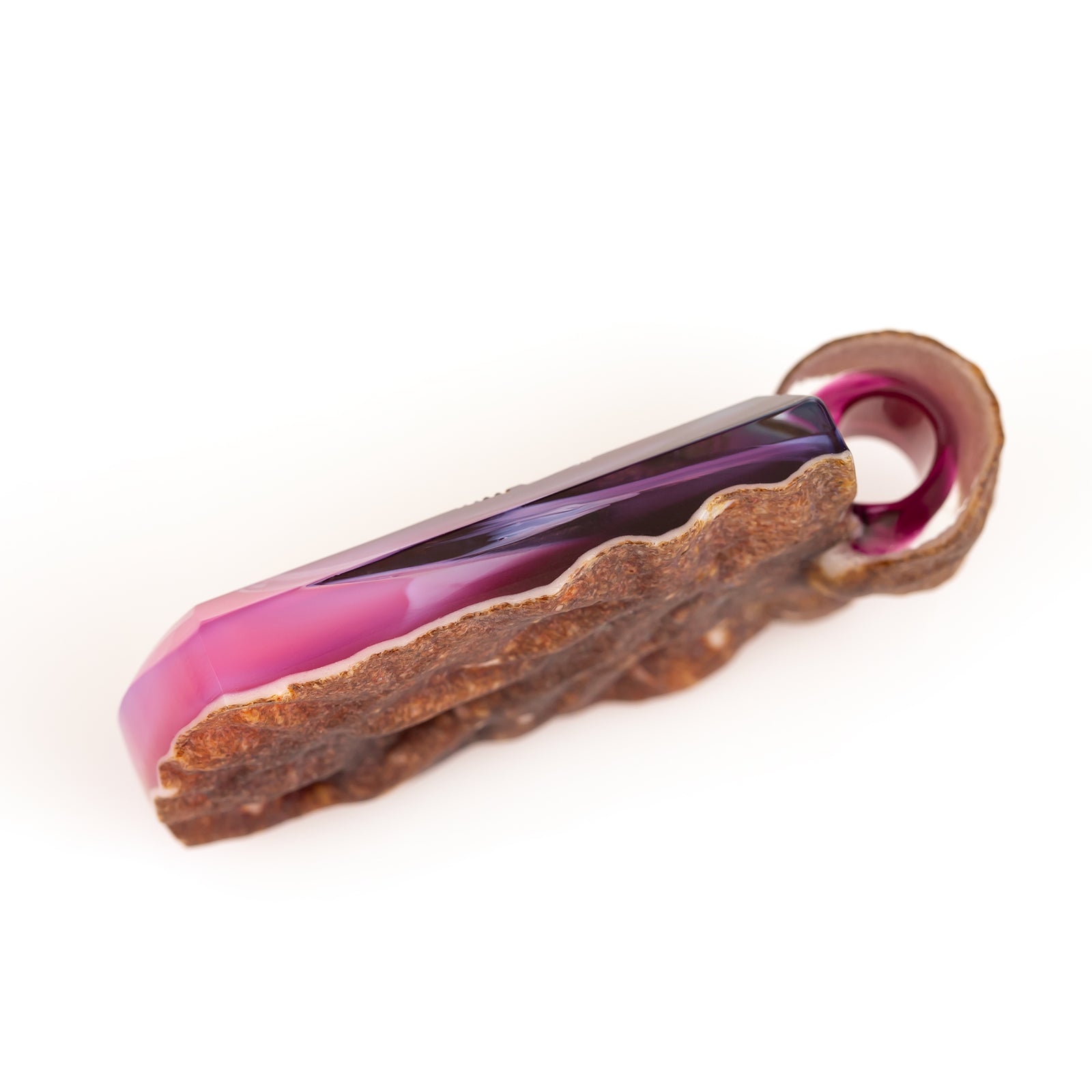 Green-T Stone Backed Tab Pendant (Purple Mix)