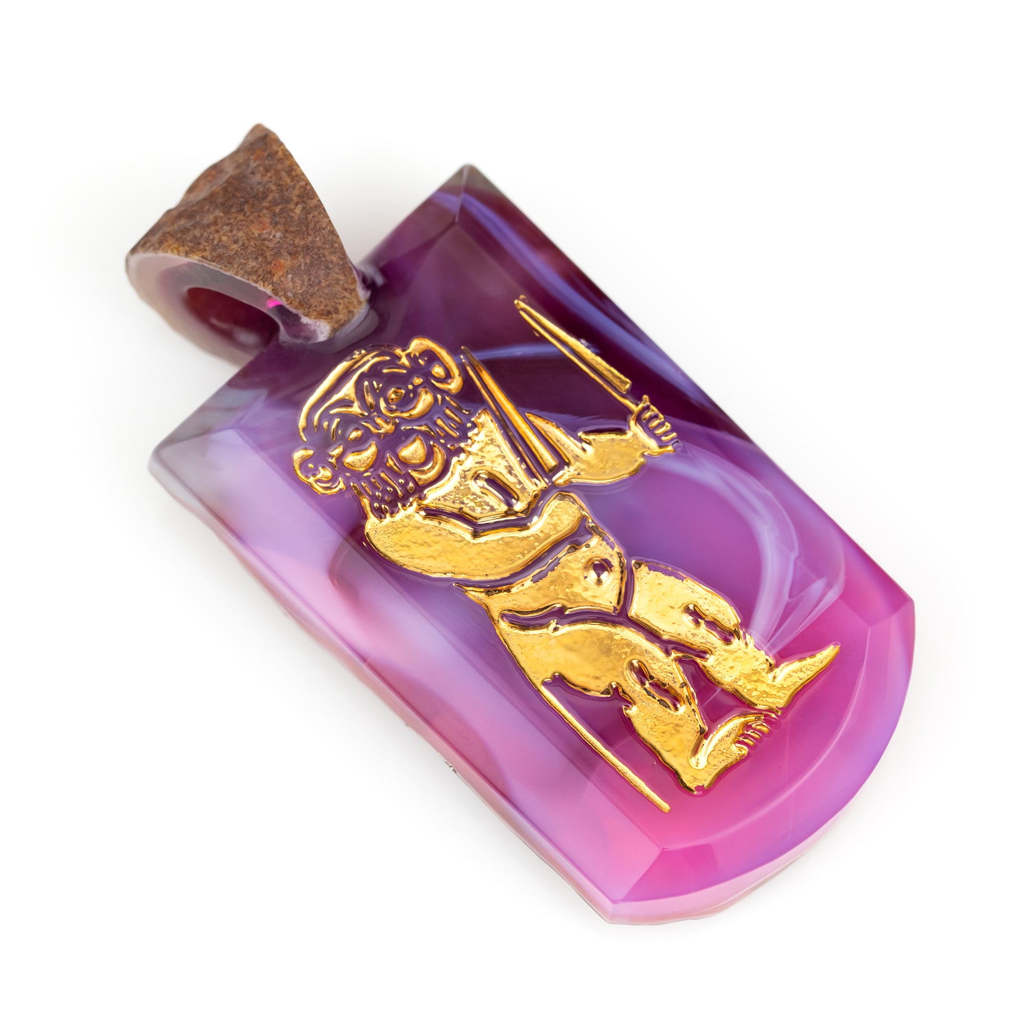Green-T Stone Backed Tab Pendant (Purple Mix)