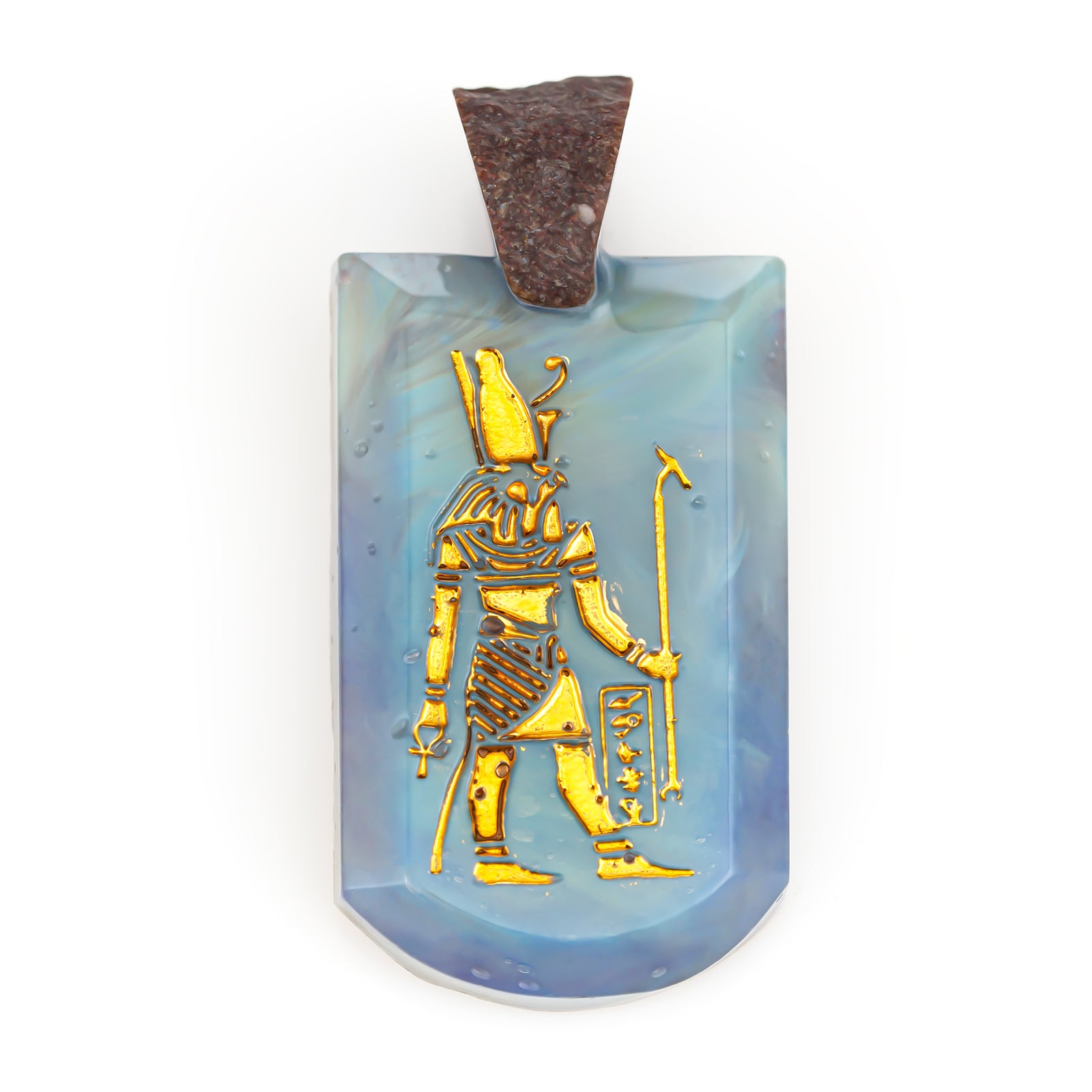 Green-T Stone Backed Tab Pendant (Dragon Tears)