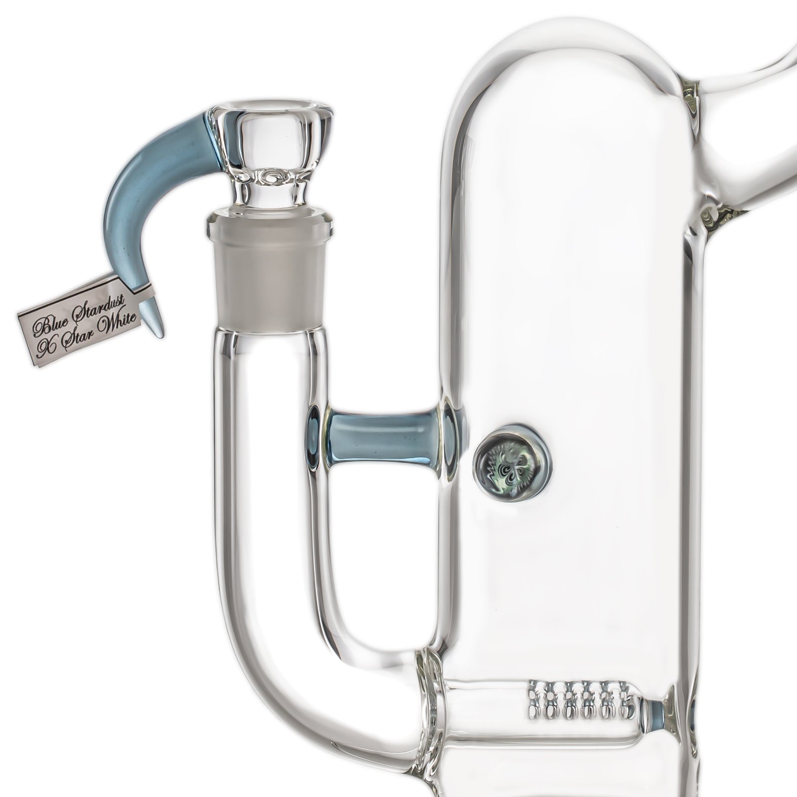 Sovereignty Glass Natty60S - MA - StemLine 16mm 6 Cut UpGrid Natty Neck (Blue Stardust x Star White)