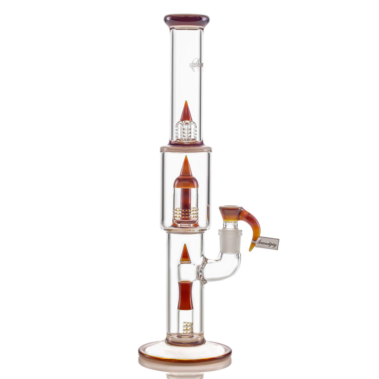 Sovereignty Glass MGD - FA - Fixed Stem 180 Colored Perc Reduction to Mini Grid Dome with Splash Guard CSx2 38mm Neck (Serendipity)