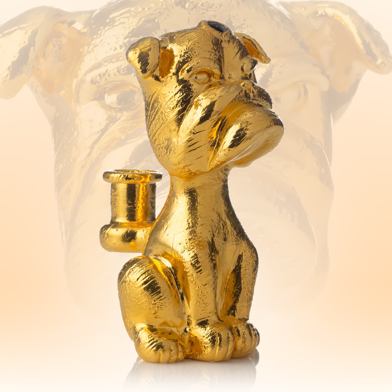 Swanny x Cherry Glass 24K Gold-Plated Frog Pose Frenchie Rig