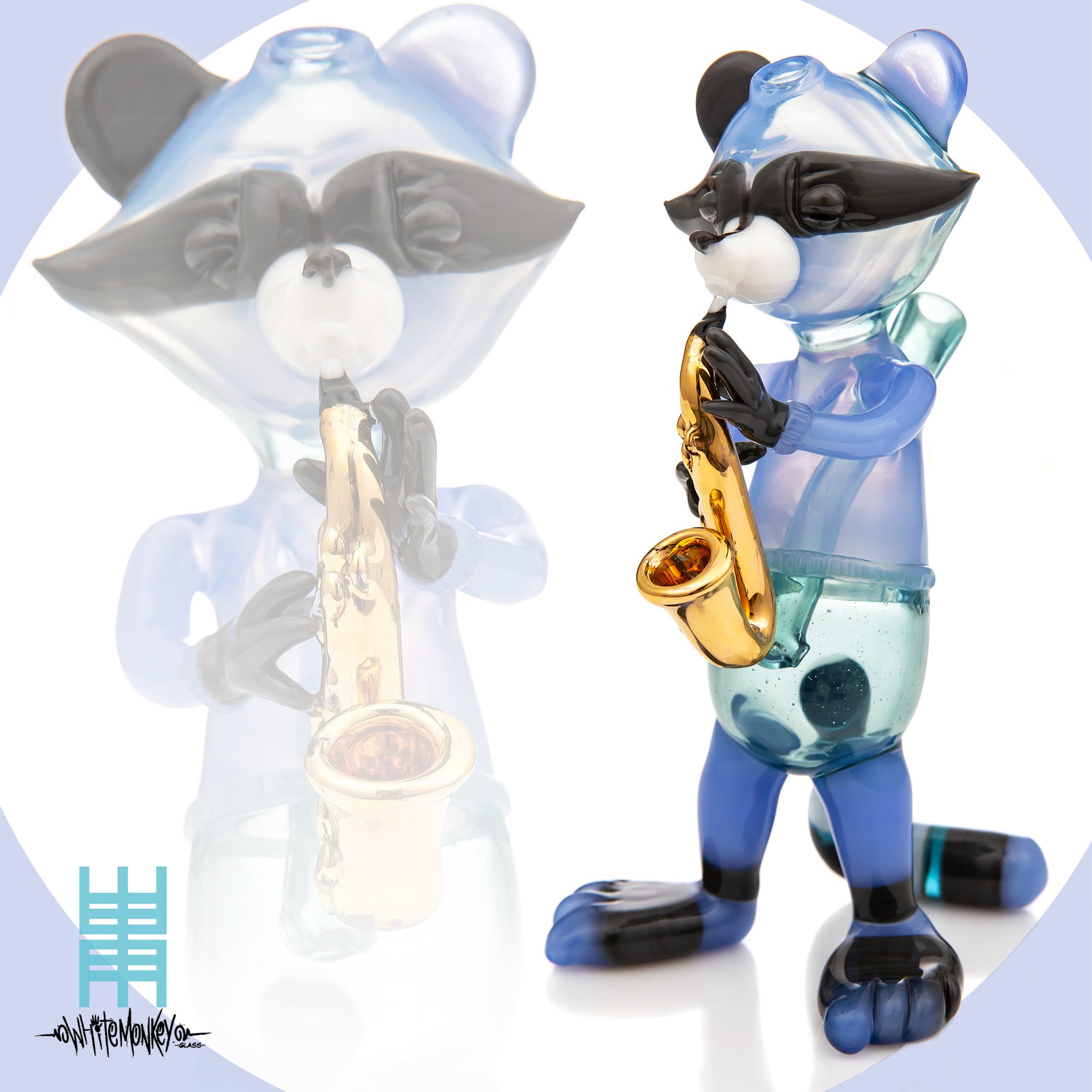 Heady Glass Trash Panda Saxophone Player