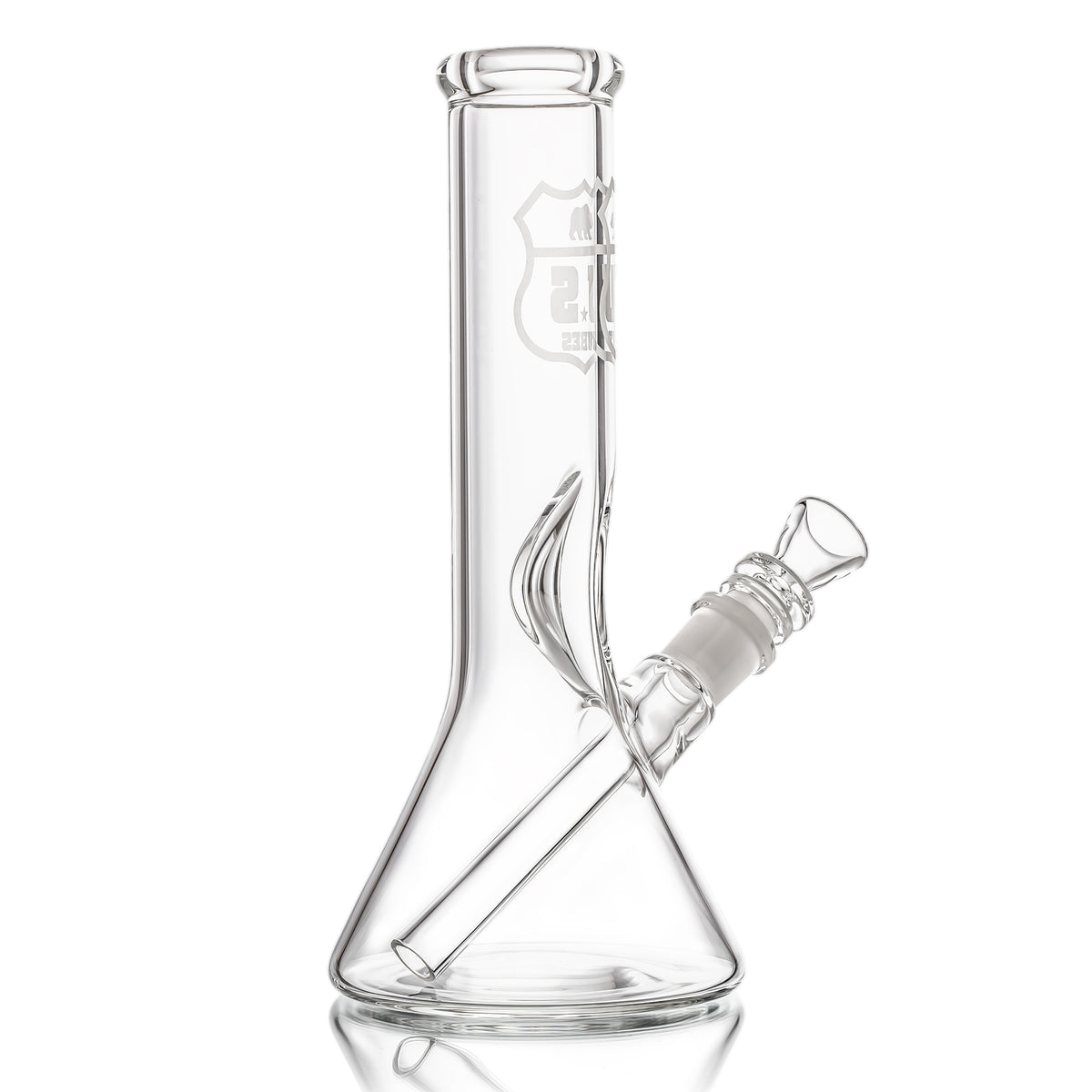 US Tubes 10 Inch Simple Beaker 45 x 5mm with Sandblasted Decal