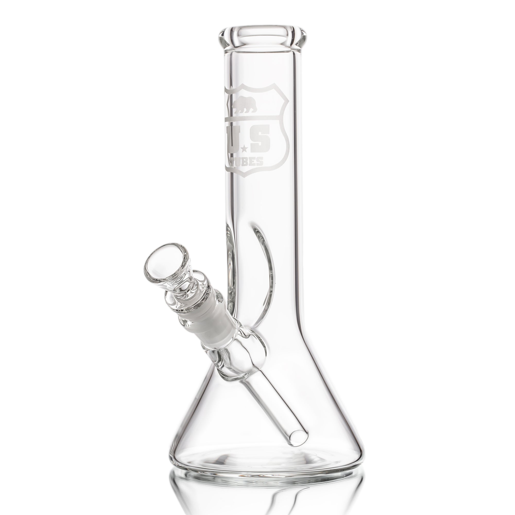 US Tubes 10 Inch Simple Beaker 45 x 5mm with Sandblasted Decal