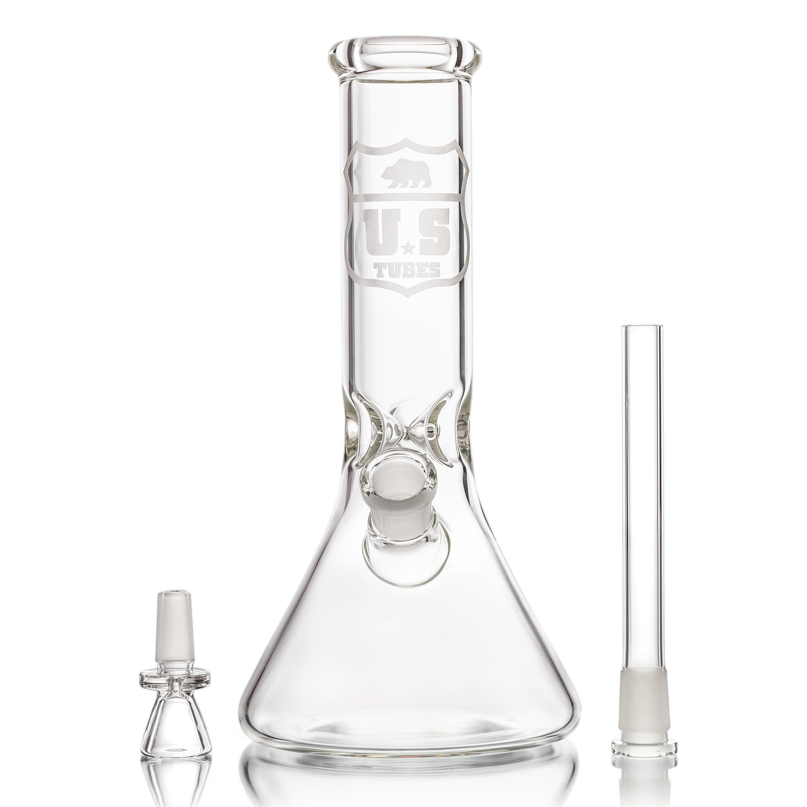 US Tubes 12 Inch Simple Beaker 50 x 5mm with Sandblasted Decal