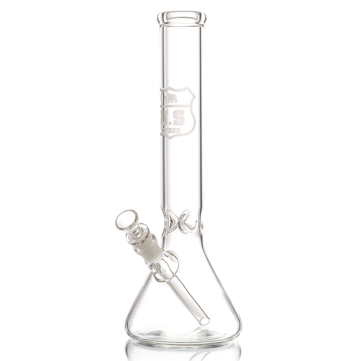 US Tubes 14 Inch Simple Beaker 50 x 5mm with Sandblasted Decal