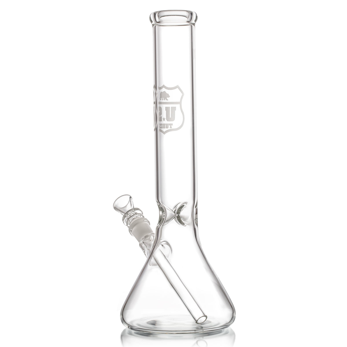 US Tubes 14 Inch Simple Beaker 50 x 5mm with Sandblasted Decal