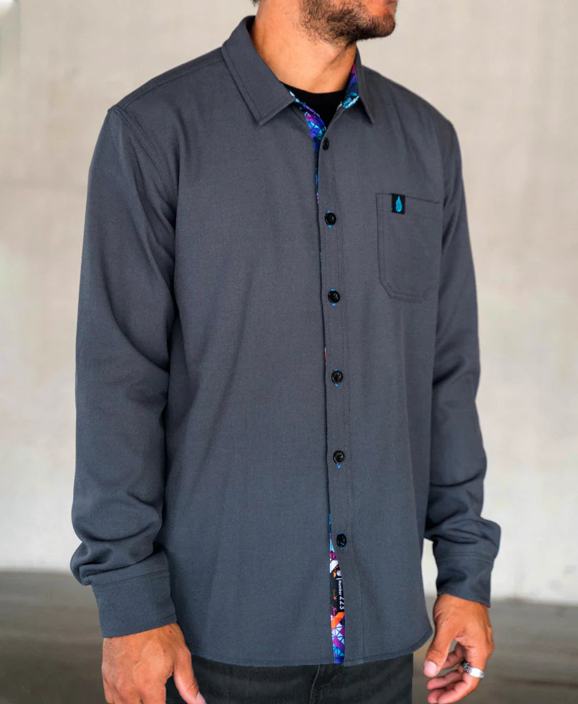 Vallejo Lined Button Down Shirt by Threyda