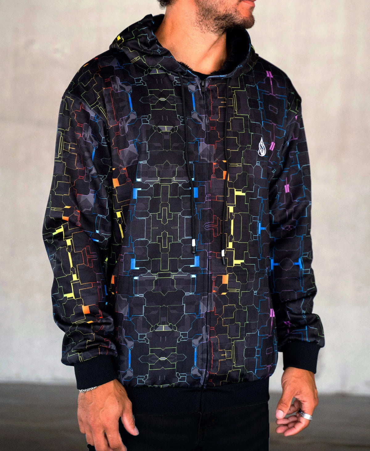 Fractured Rainbow Sherpa Hoodie by Glass Crane