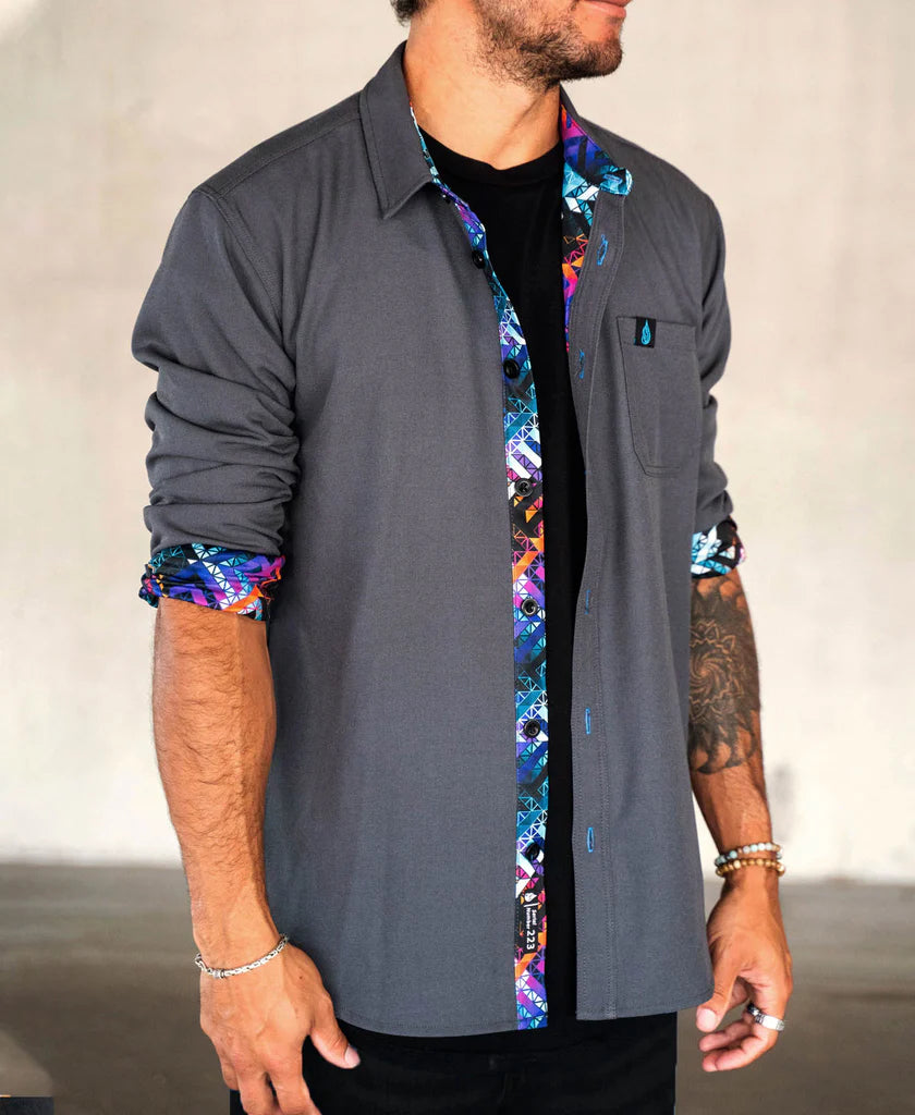 Vallejo Lined Button Down Shirt by Threyda