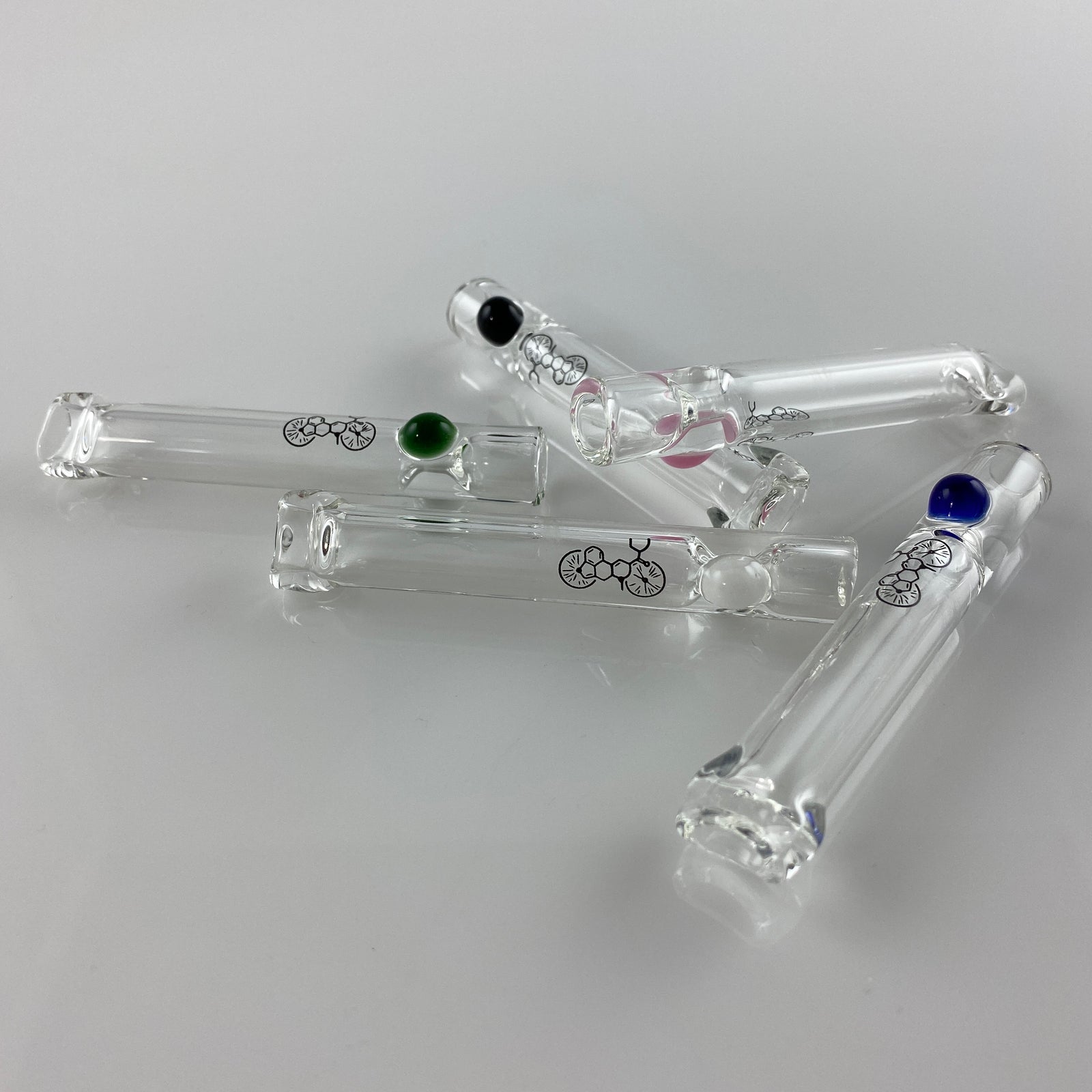 Clear Chillum with Color Dots