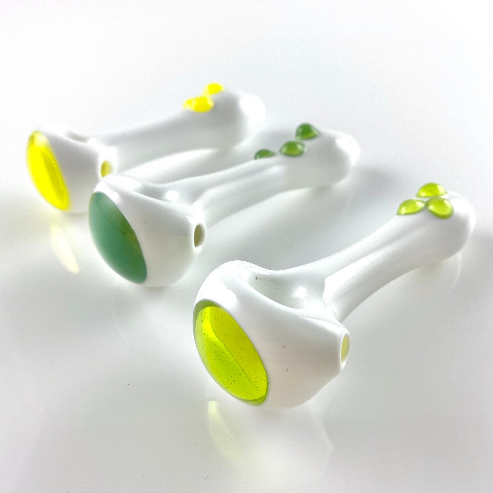 White Spoons with Colored End Cap