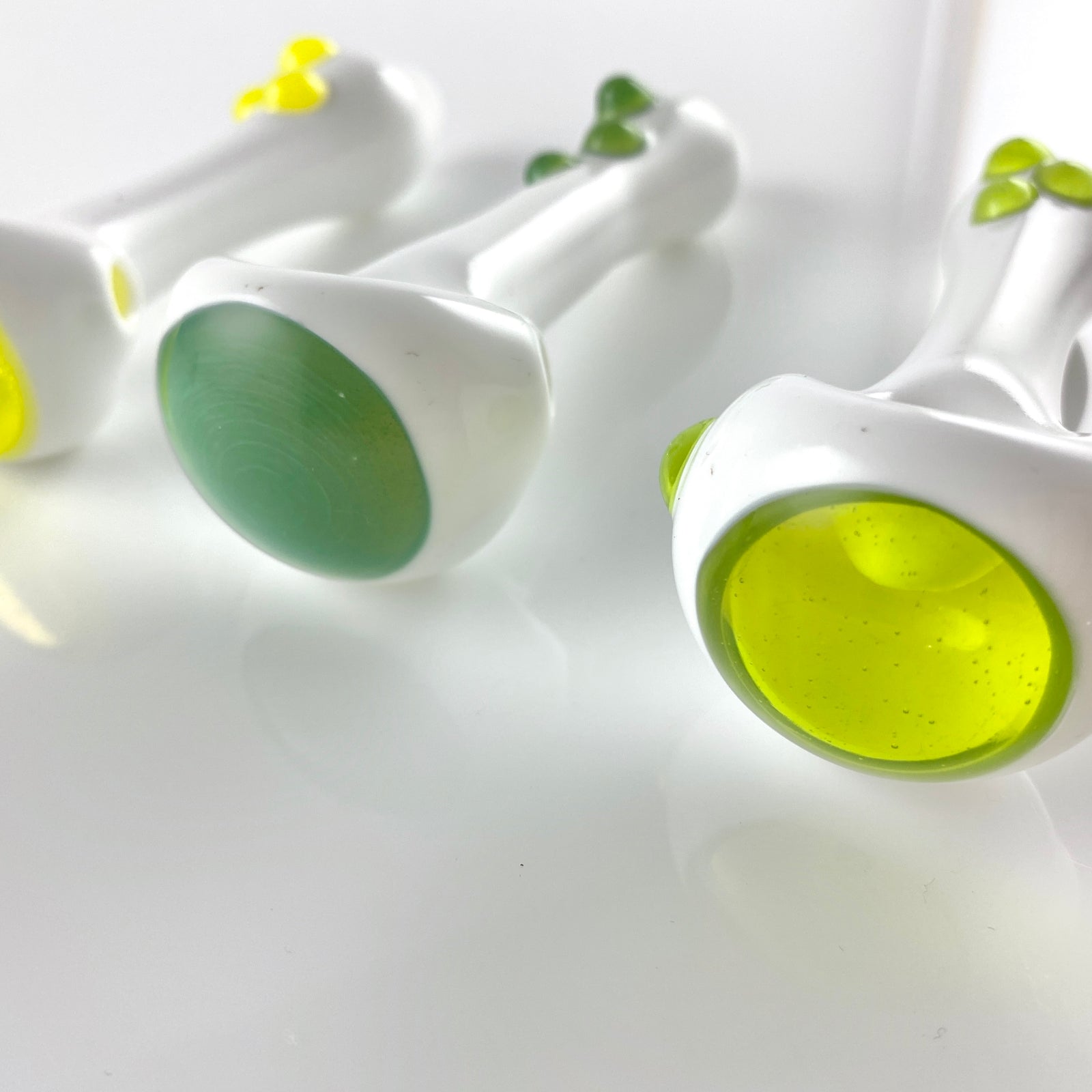 White Spoons with Colored End Cap