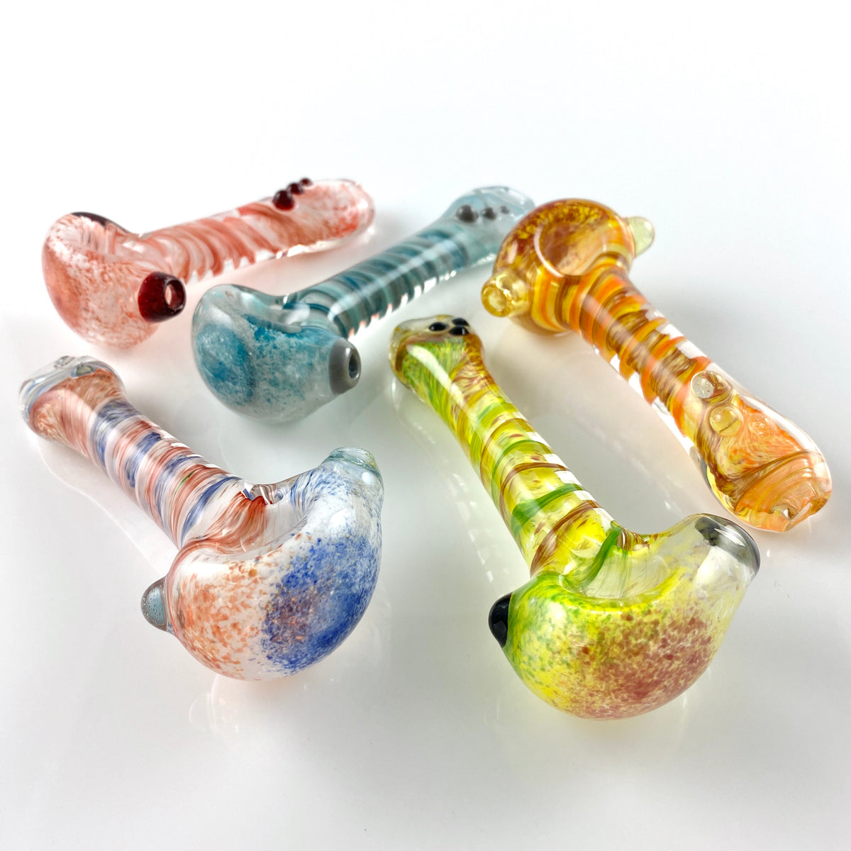 Plug A Nug Glass Frit Colored Spiral Spoon