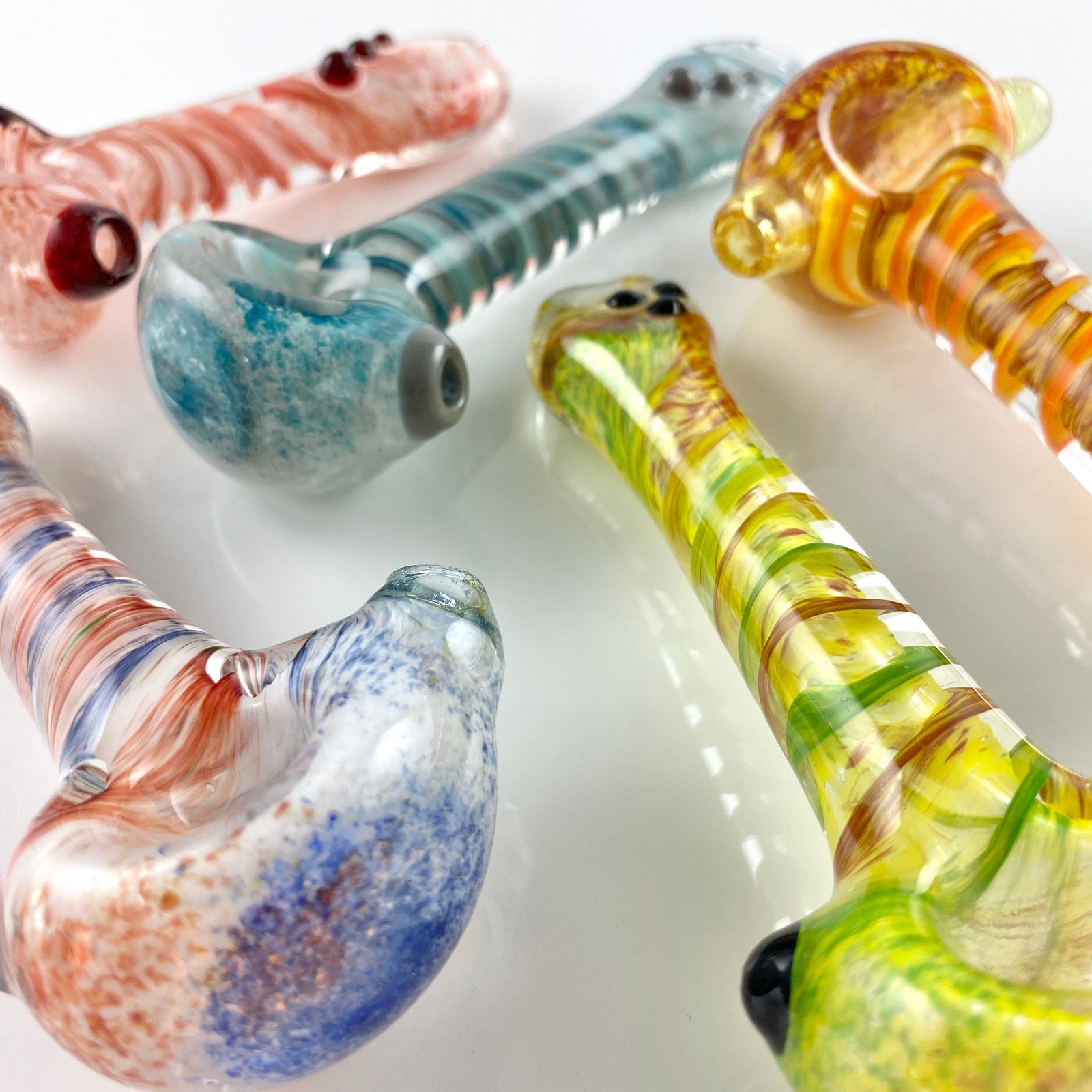 Plug A Nug Glass Frit Colored Spiral Spoon