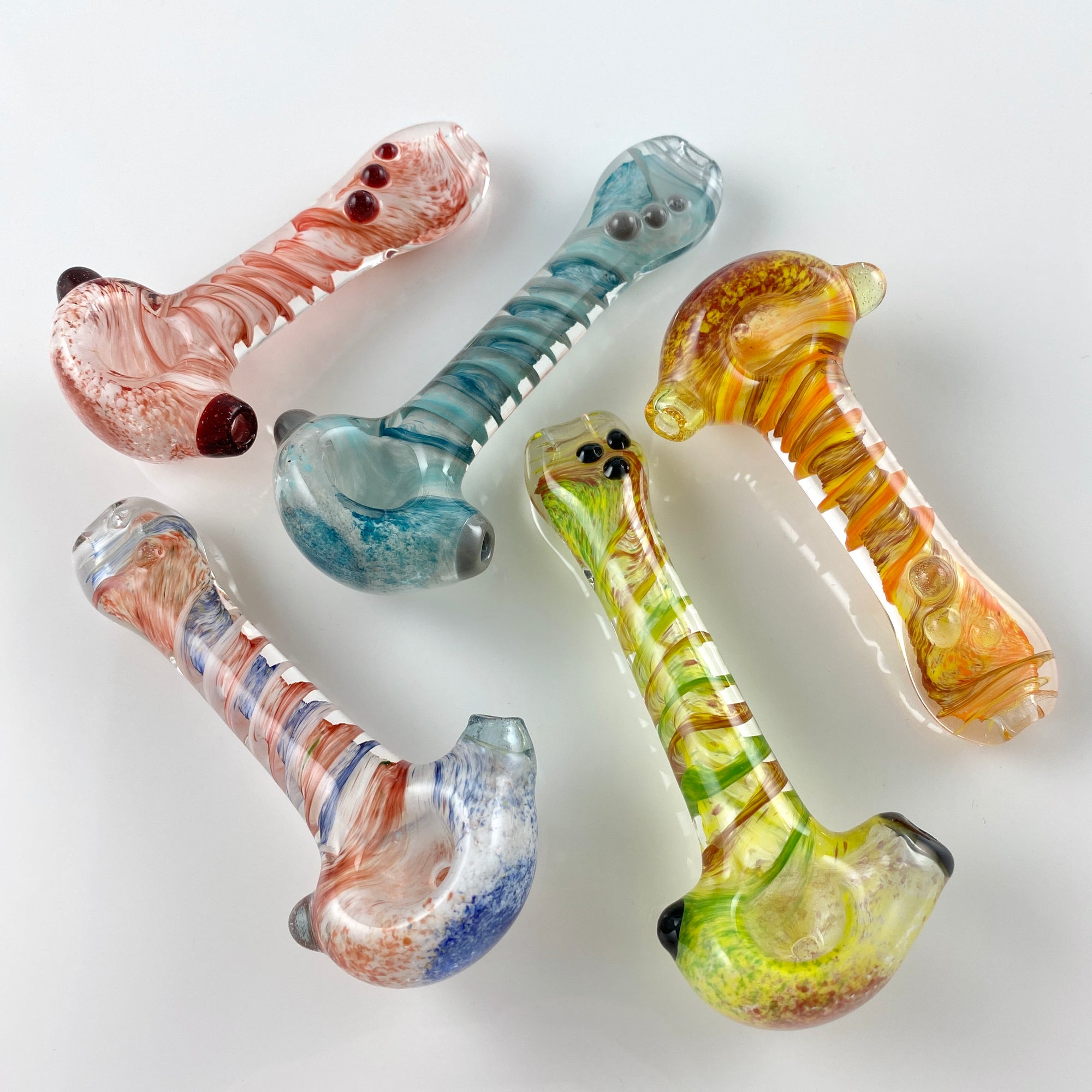 Plug A Nug Glass Frit Colored Spiral Spoon