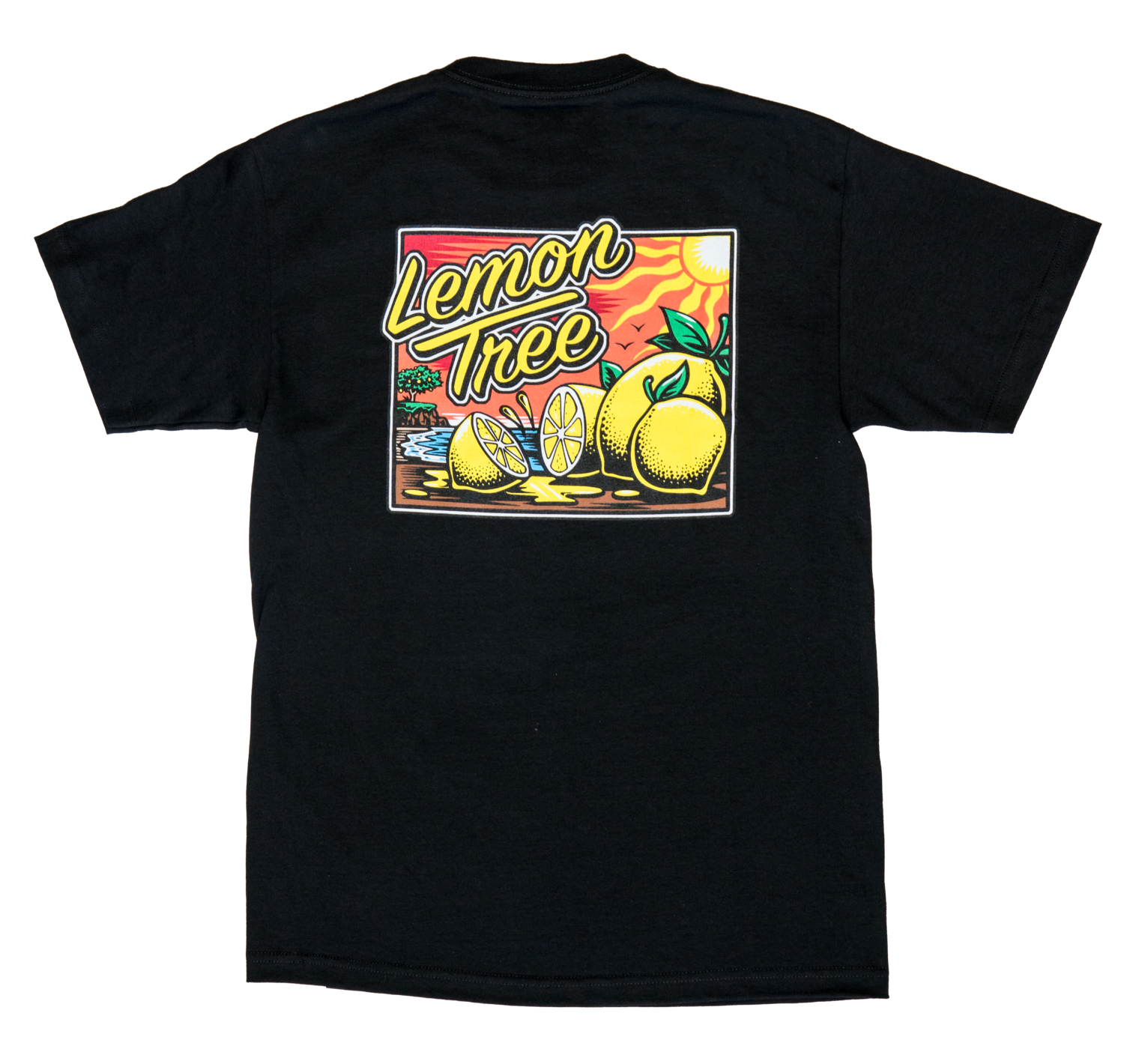 Lemon Tree Sunset Script T-Shirt (Black)