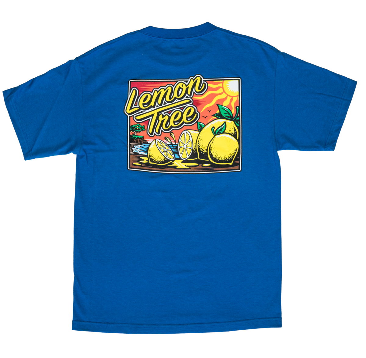 Lemon Tree Sunset Script T-Shirt (Blue)