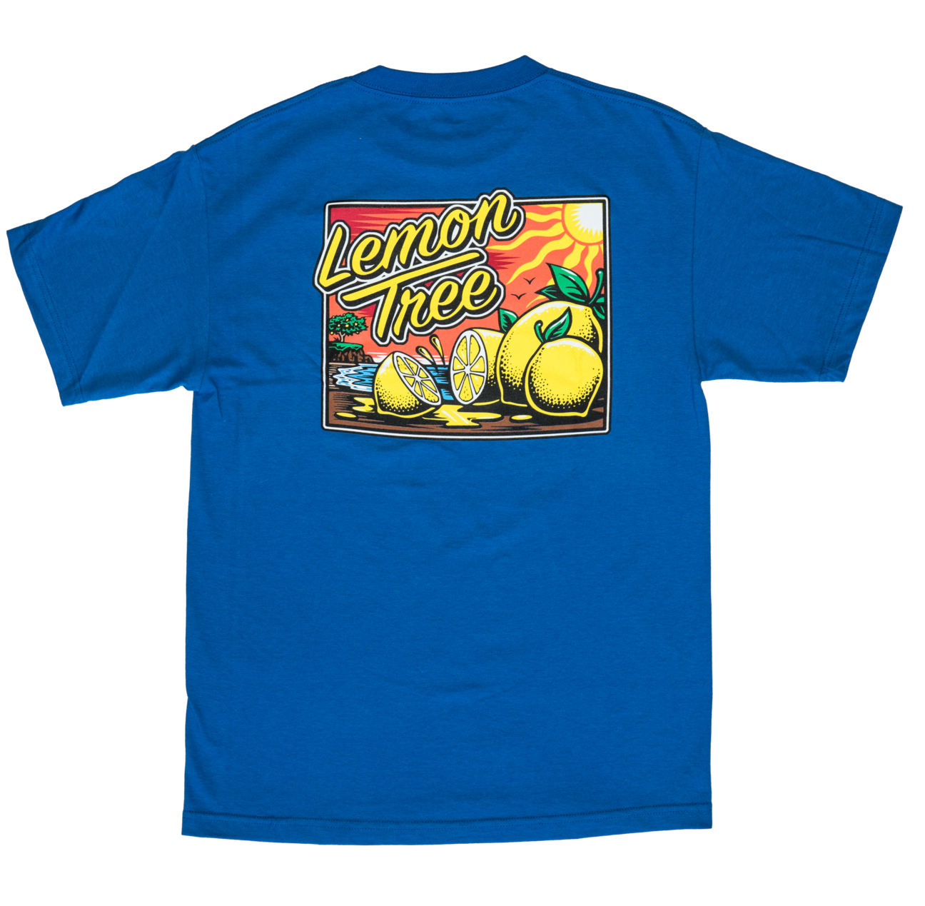 Lemon Tree Sunset Script T-Shirt (Blue)
