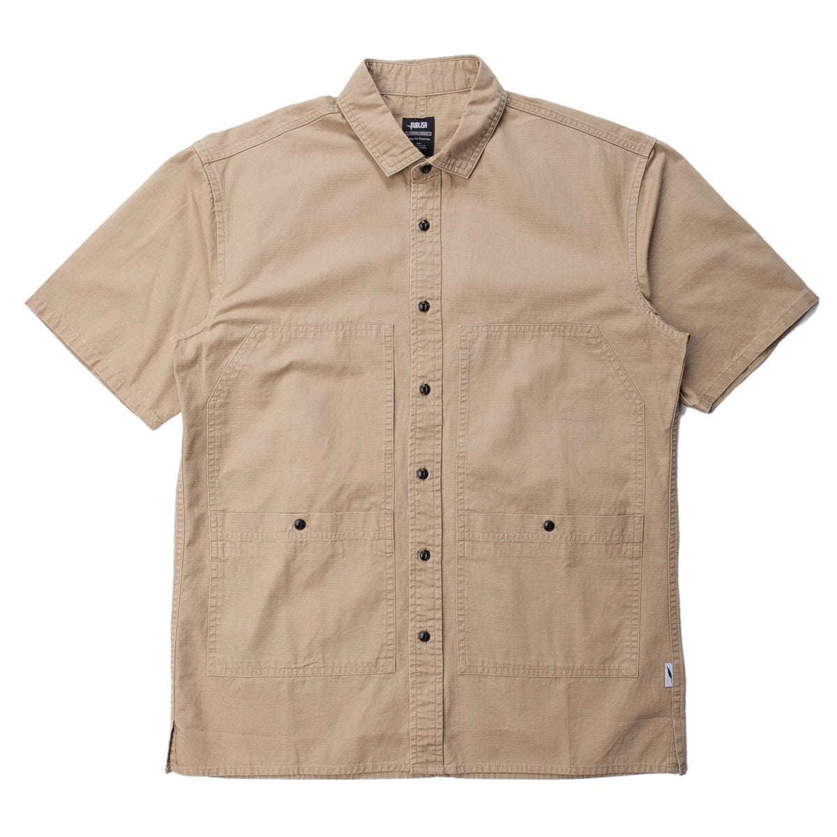 Ade Short Sleeve Button Up (Tan)