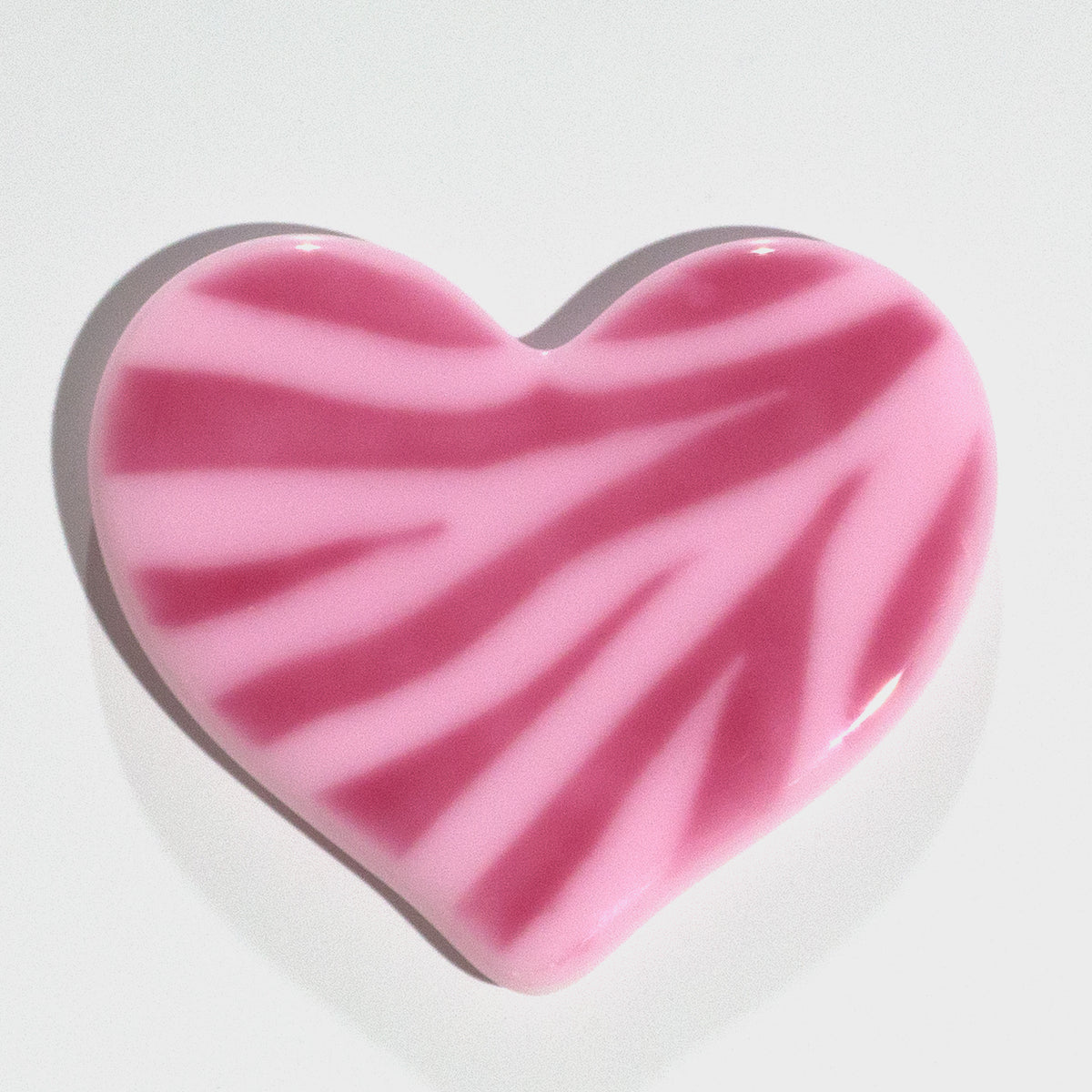 Pink Zebra Decorative Heart Coaster