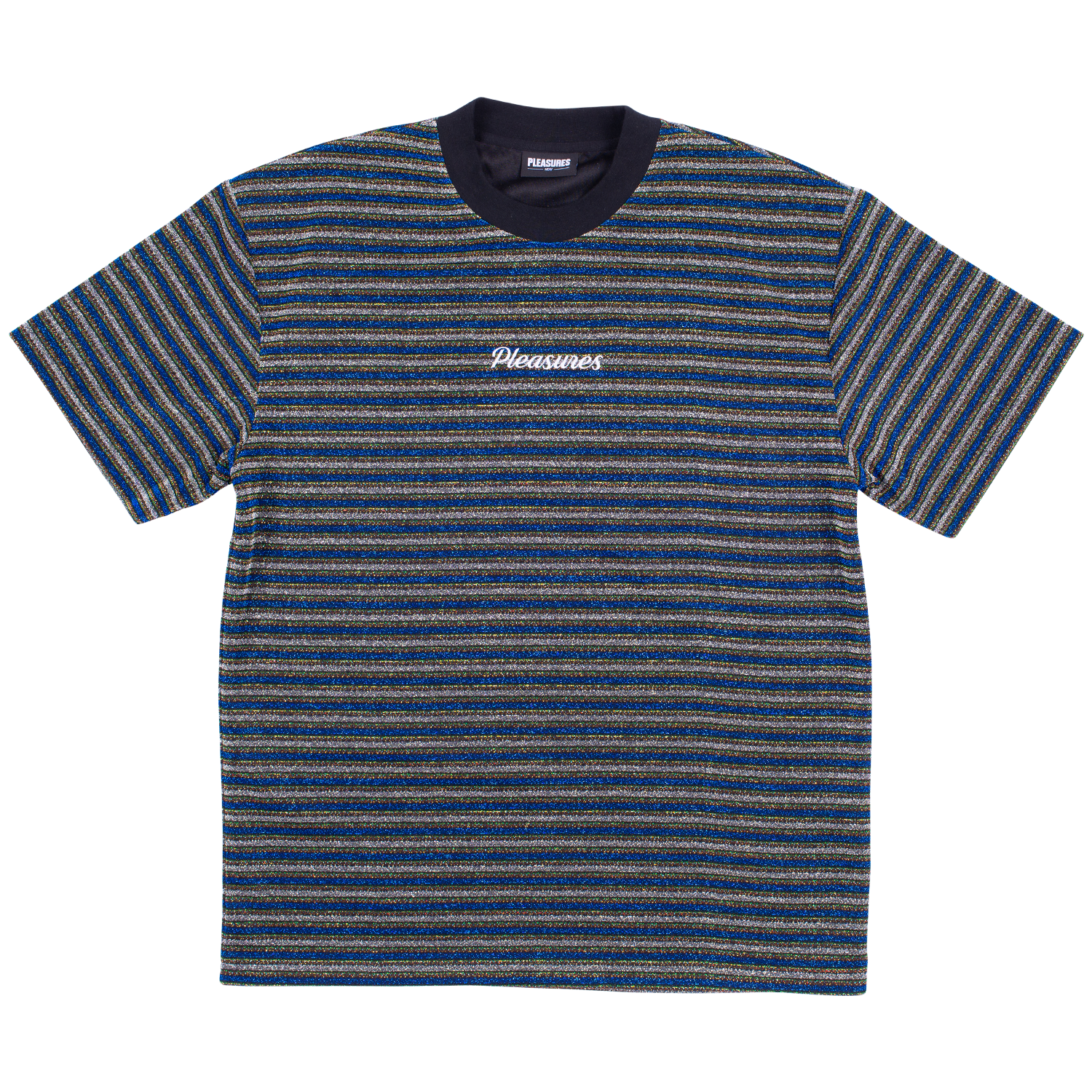 Pleasures Disturbed Glitter Stripe Shirt (Blue)