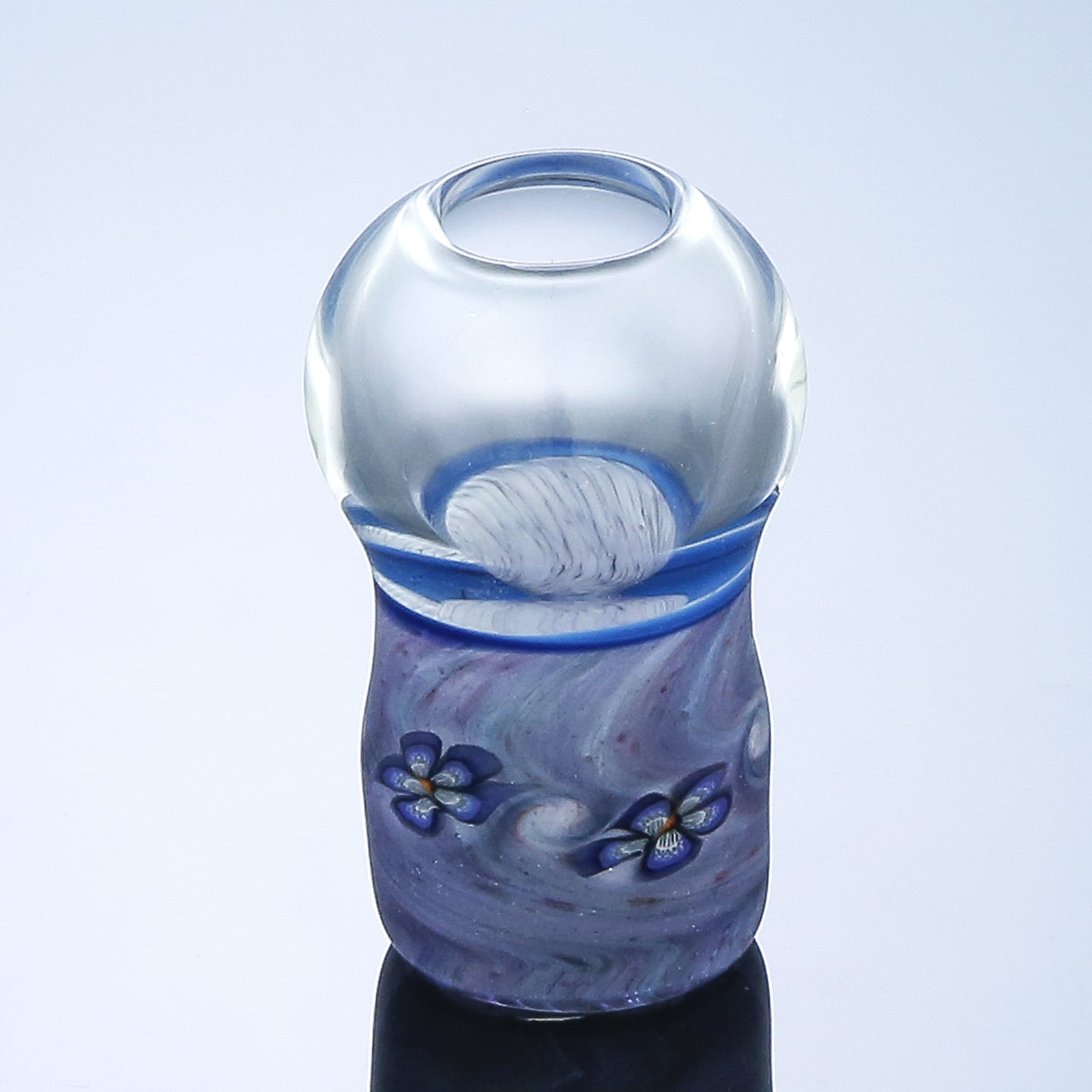 Purple Sparkle Fume Flower Millefiori Dome