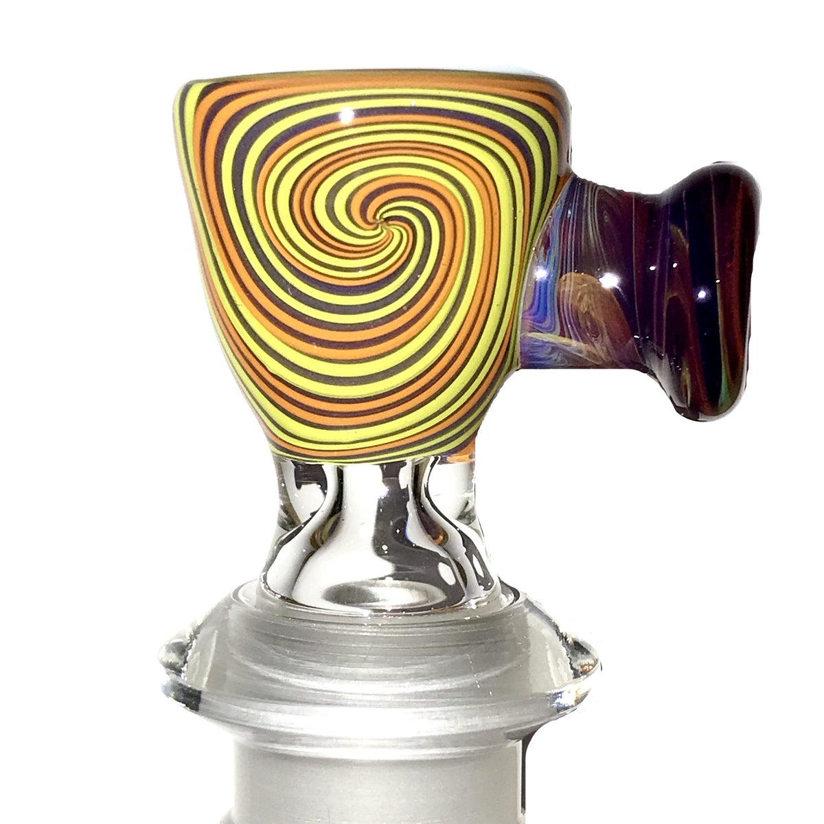 qfactorglass 18/14mm Custom Linework Downstem & Slide Set (Orange/Yellow/Purple) 6 Inches In Length show variant