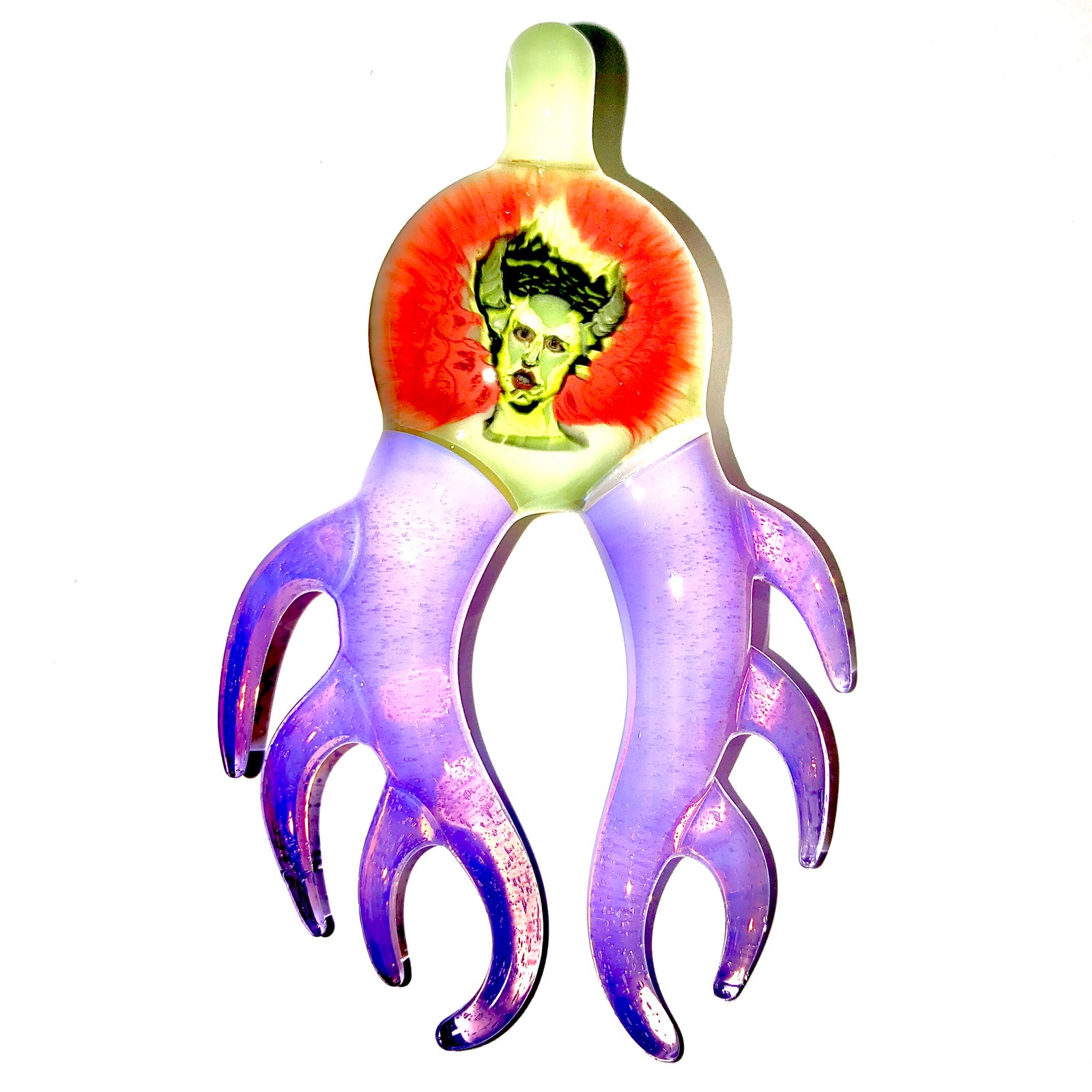 Frankenstein's Bride Milli Image Pendant (Pink Slyme/Yellow/Red/illuminati) UV Color Change