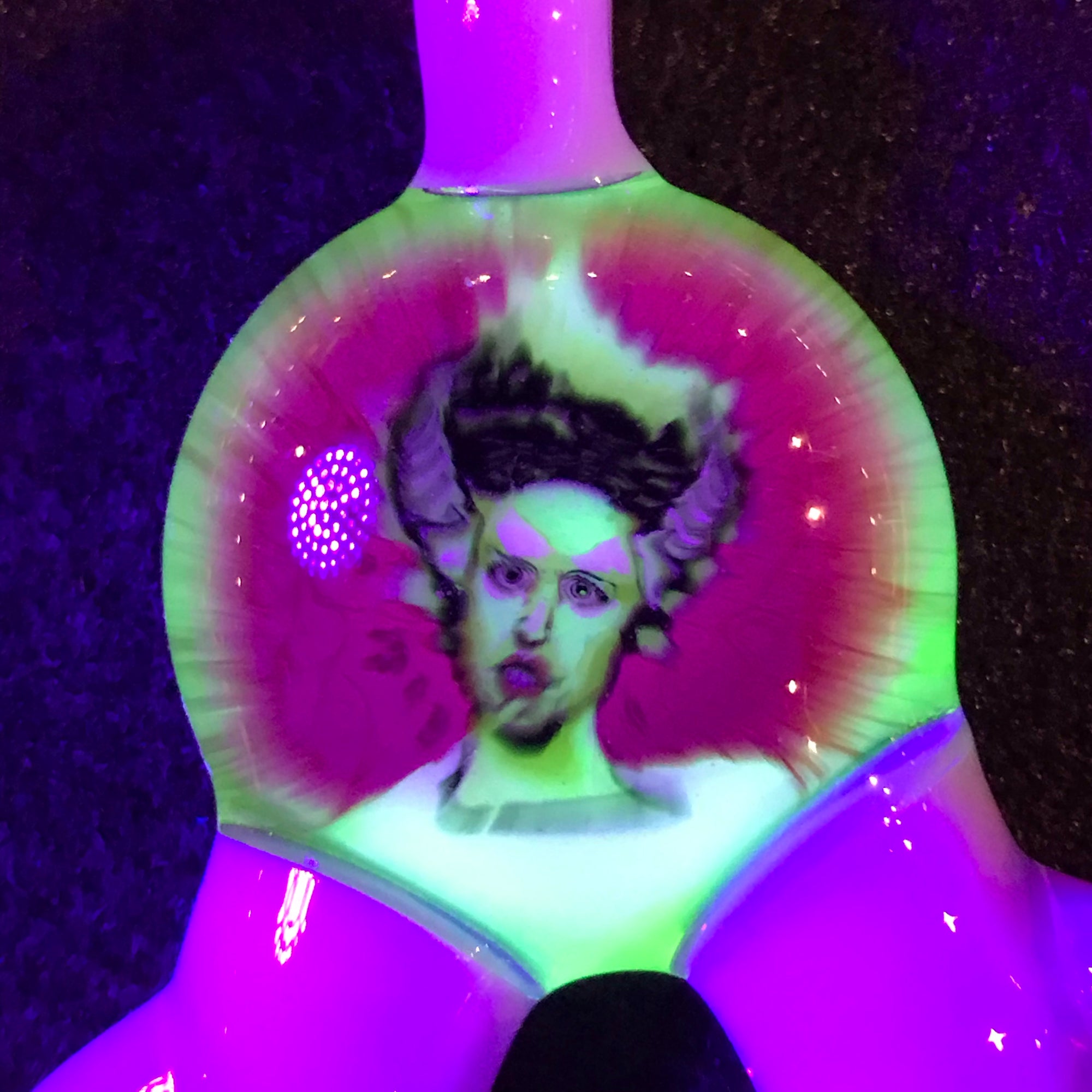 Frankenstein's Bride Milli Image Pendant (Pink Slyme/Yellow/Red/illuminati) UV Color Change