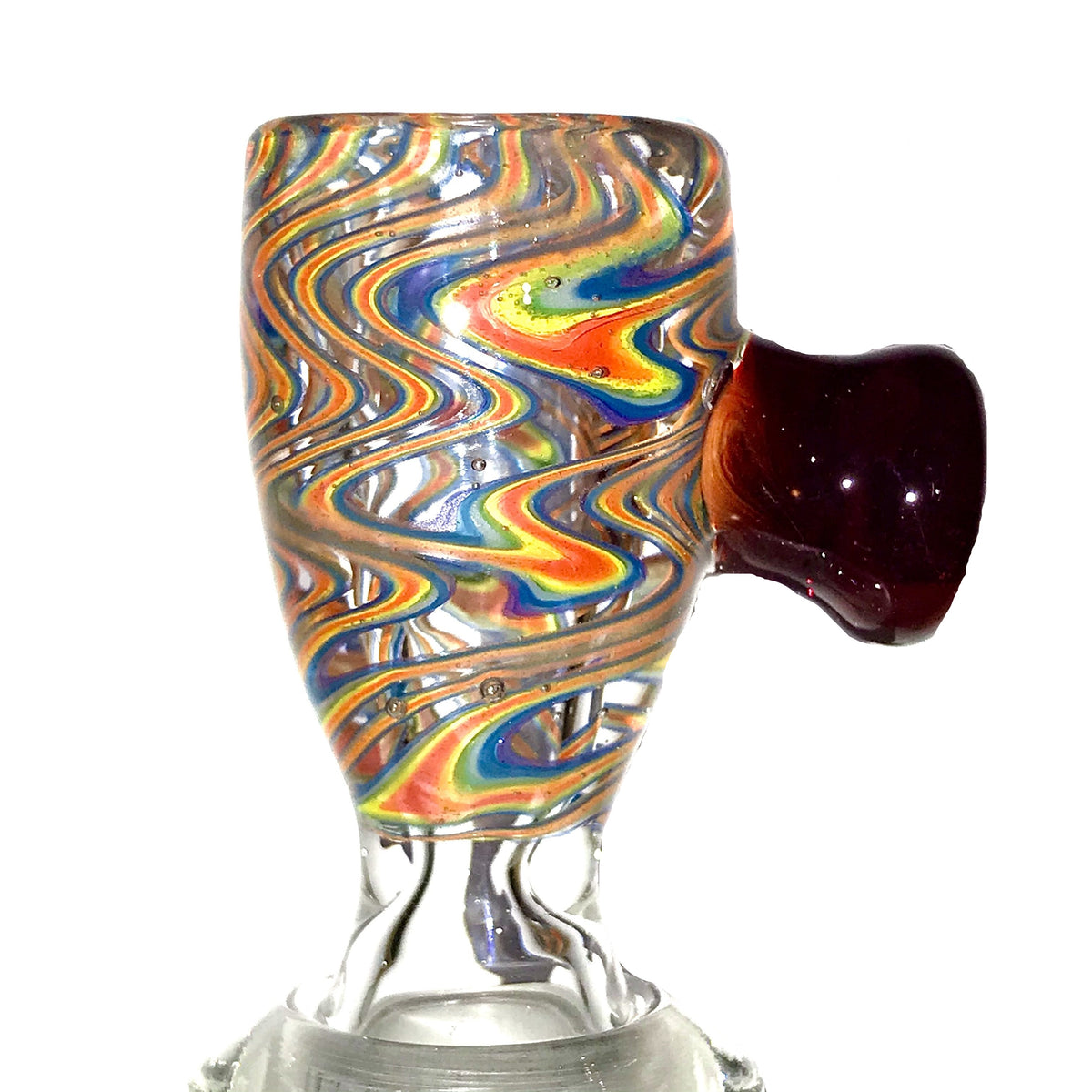 qfactorglass 18/14mm Custom Linework Downstem & Slide Set (Rainbow) 6 Inches In Length show variant