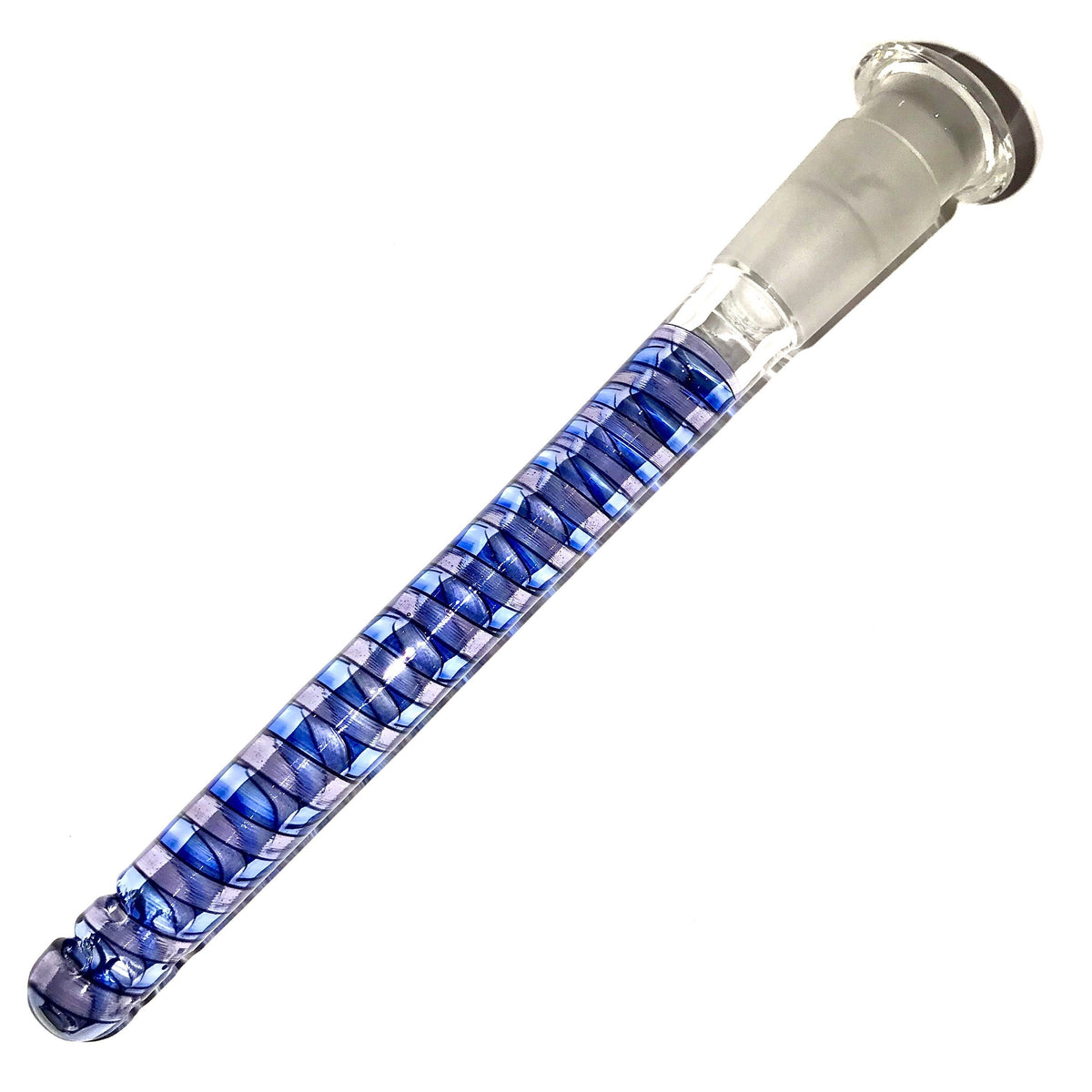 qfactorglass 18/14mm Custom Linework Downstem & Slide Set (Pink Slyme/Blue) 6 Inches In Length