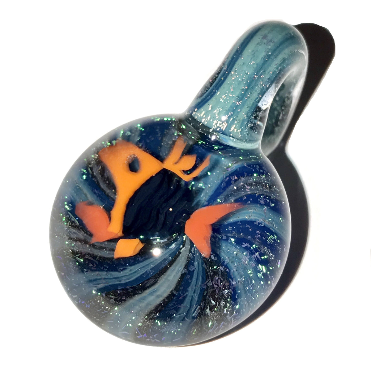 Dichroic Fish Millefiori Pendant (Blue/Green/Orange/Black)