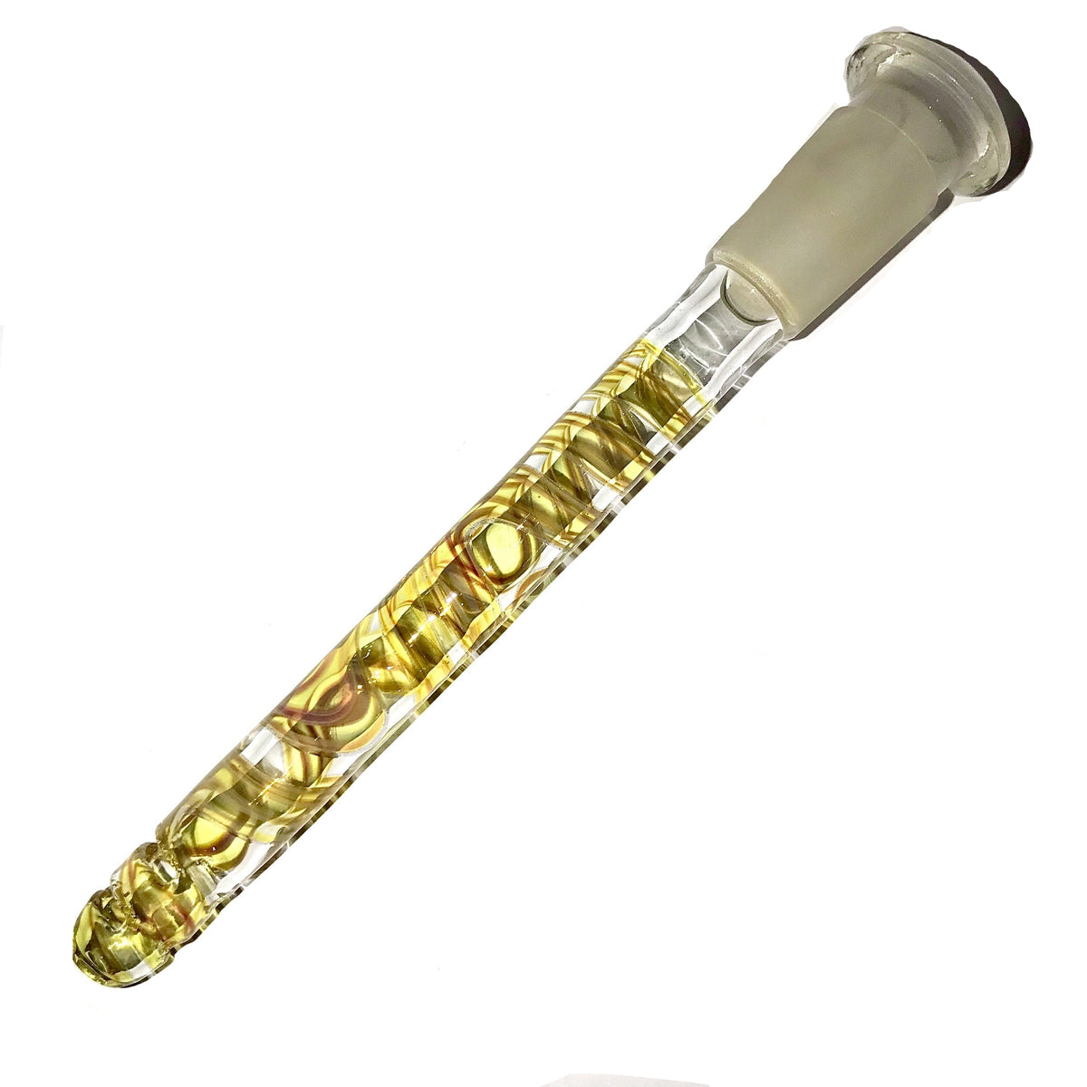 qfactorglass 18/14mm Custom Linework Downstem & Slide Set (Northstar Yellow) 6 Inches In Length