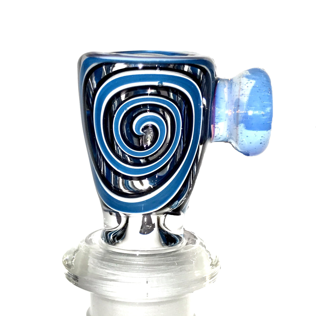 qfactorglass 18/14mm Custom Linework Downstem & Slide Set (Blue/Black/White) 6 Inches In Length show variant