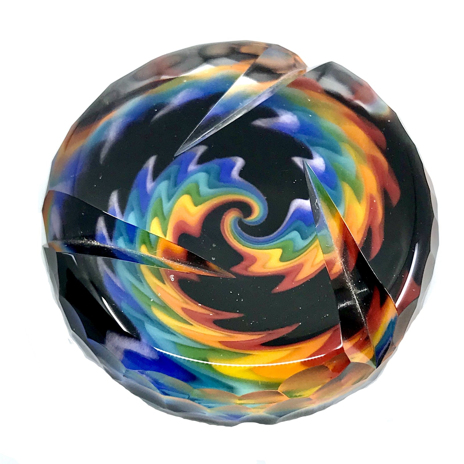 Str8 Glass x 8mm Glass Linework Triple Intake Spinner Cap (Rainbow)