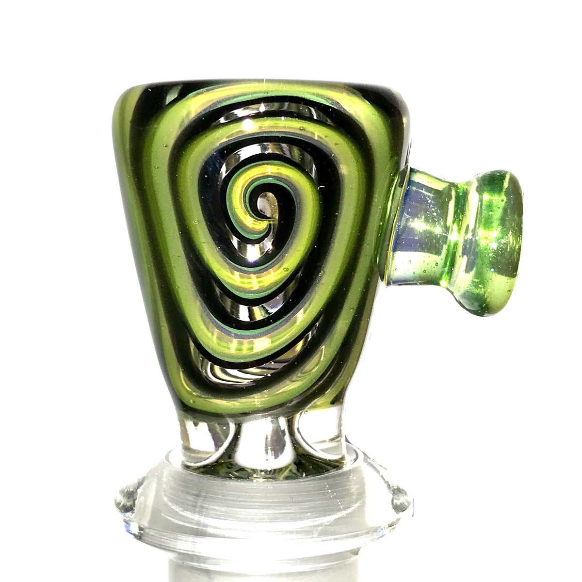 qfactorglass 18/14mm Custom Linework Downstem & Slide Set (Purple/Green/Yellow) 6 Inches In Length show variant 