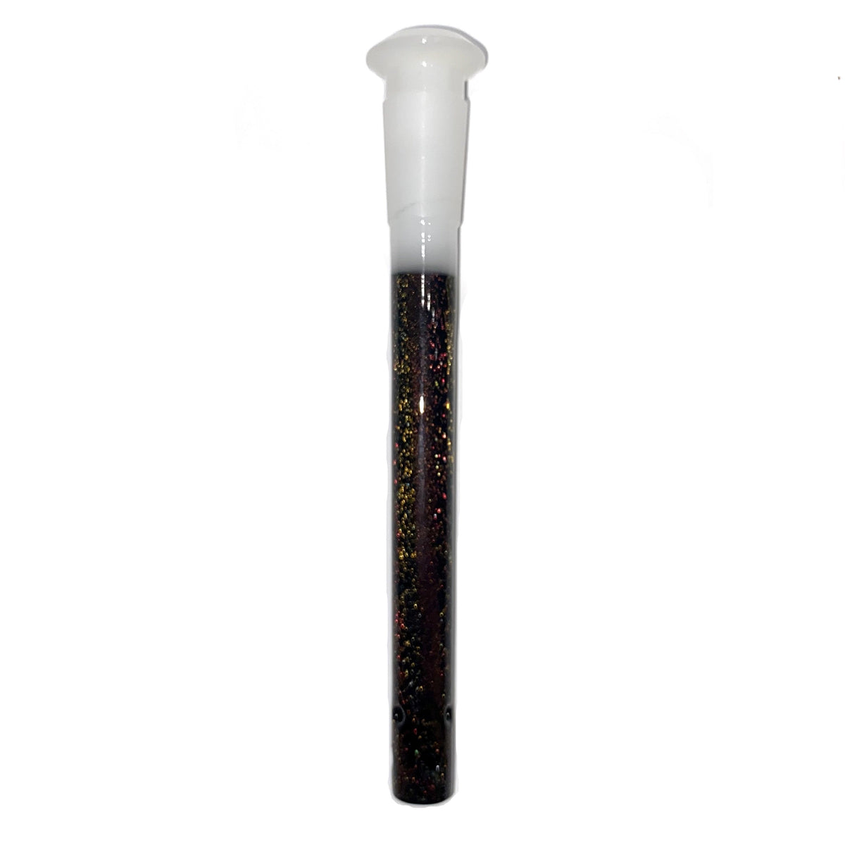 Dustorm Glass 18/14 Dichro Downstem (Red/Gold) 6 Inch with White Joint show variants