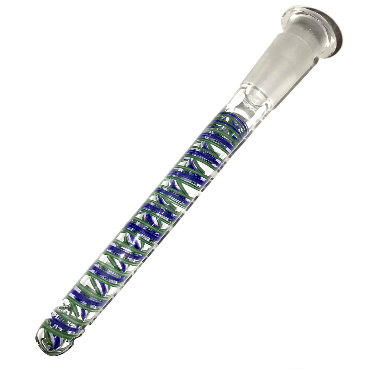 qfactorglass 18/14mm Custom Linework Downstem & Slide Set (Purple/Green/Pink Slyme) 6 Inches In Length