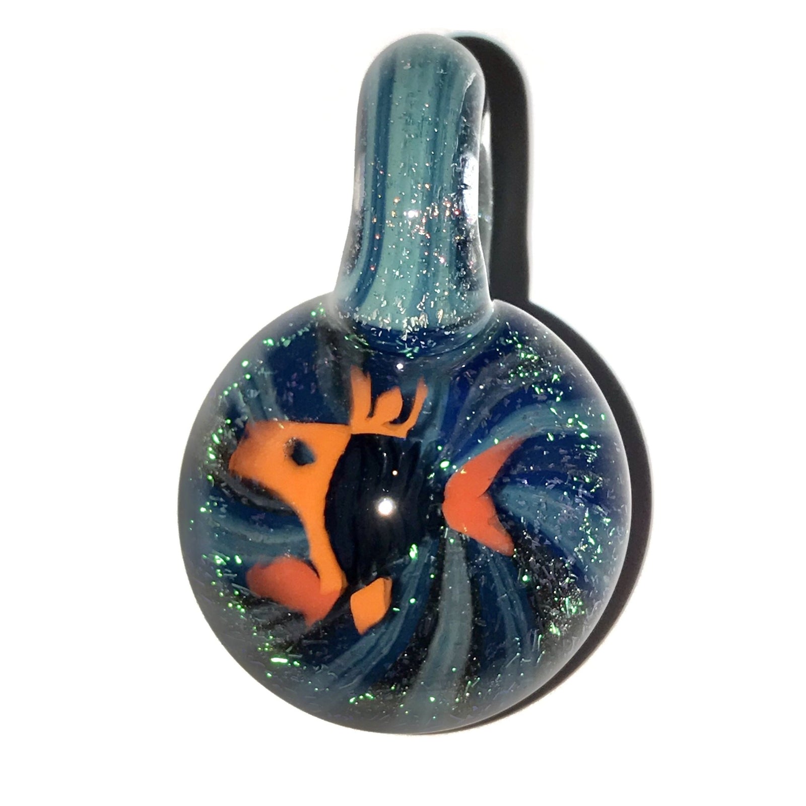 Dichroic Fish Millefiori Pendant (Blue/Green/Orange/Black)