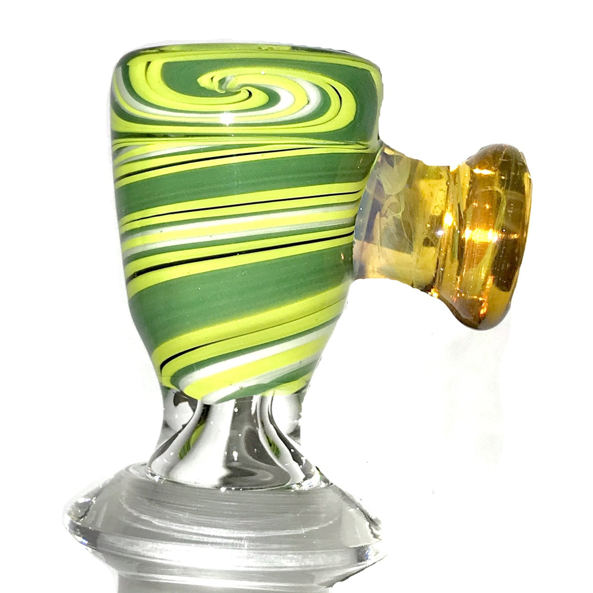 qfactorglass 18/14mm Custom Linework Downstem & Slide Set (Lemon/Lime/Black) 6 Inches In Length show variant 