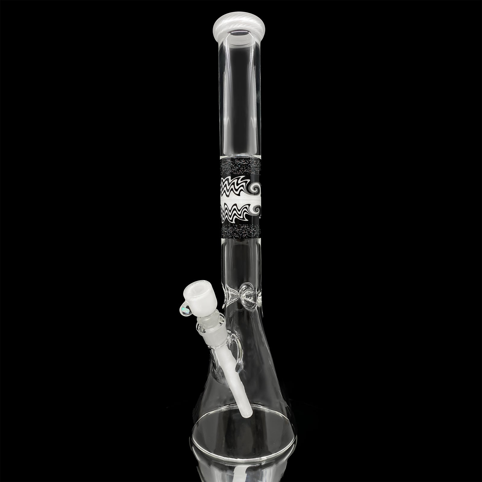 Vetro x Trademark Glass Custom Worked Beaker (White Crushed Opal)