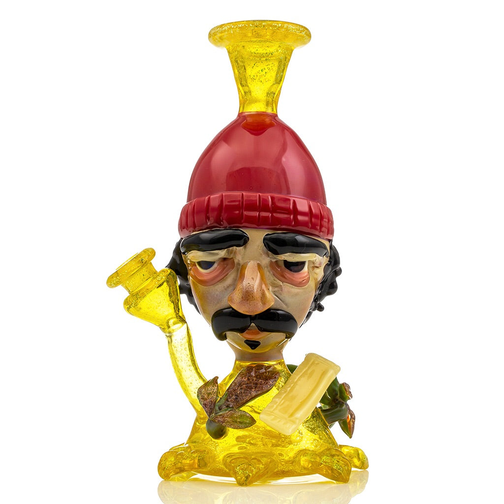 Cheech Dichro Bobble Head Mini Tube Colab (Terps/Red/Black/Caramel) CFL Color Change