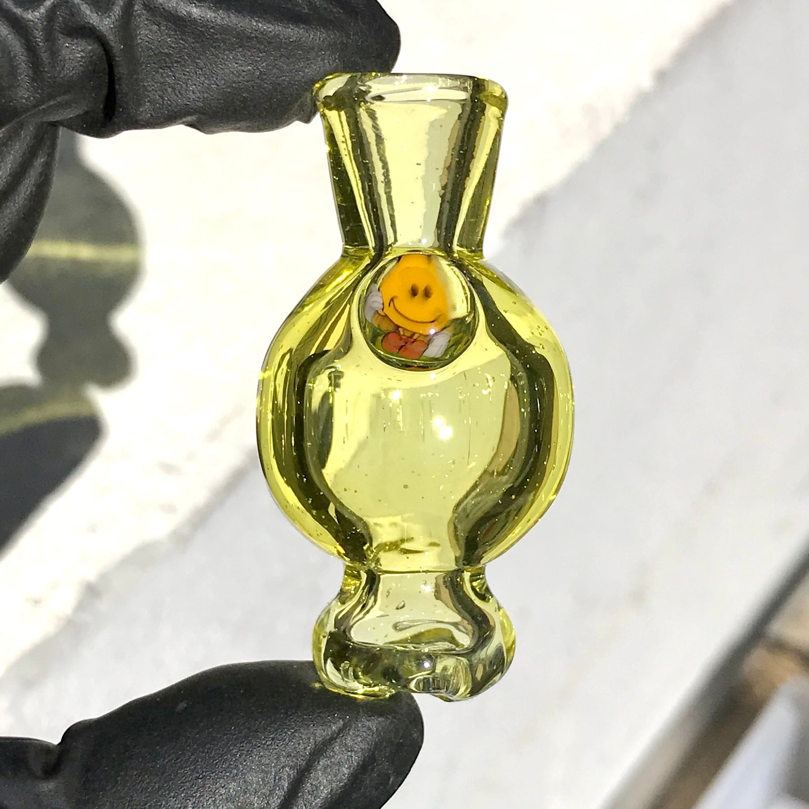 Hoyer Glass Spinner Cap with Milli Image and Matching Milli Terp Pearl (Lemon Drop) show variant 