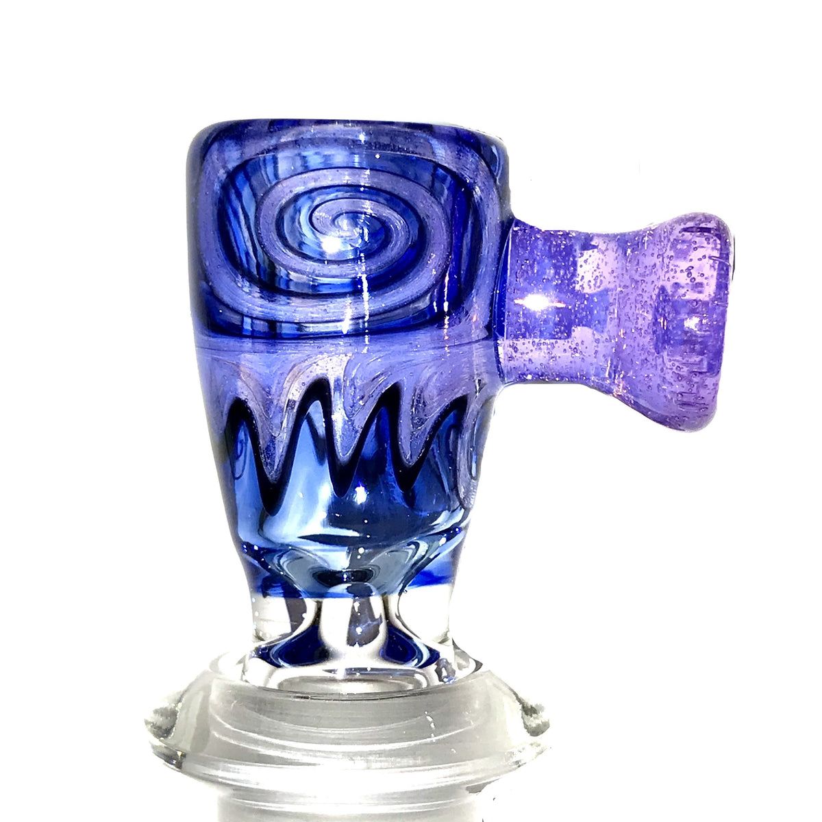 qfactorglass 18/14mm Custom Linework Downstem & Slide Set (Pink Slyme/Blue) 6 Inches In Length show variant 