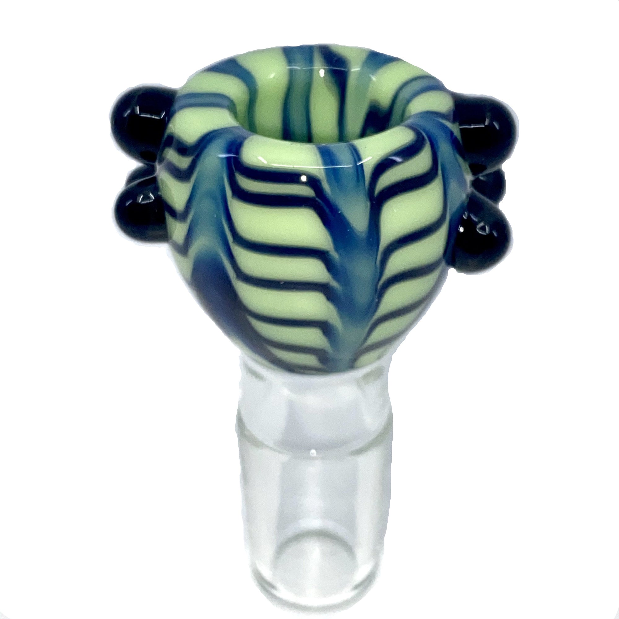 Colored Wrap and Rake Push Bowl Slide 18mm (Green/Blue) show variants