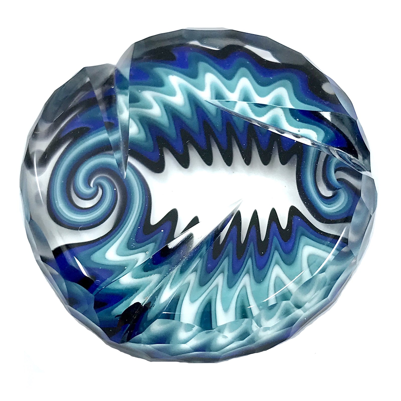 Str8 Glass x 8mm Glass Linework Triple Intake Spinner Cap (Ice)