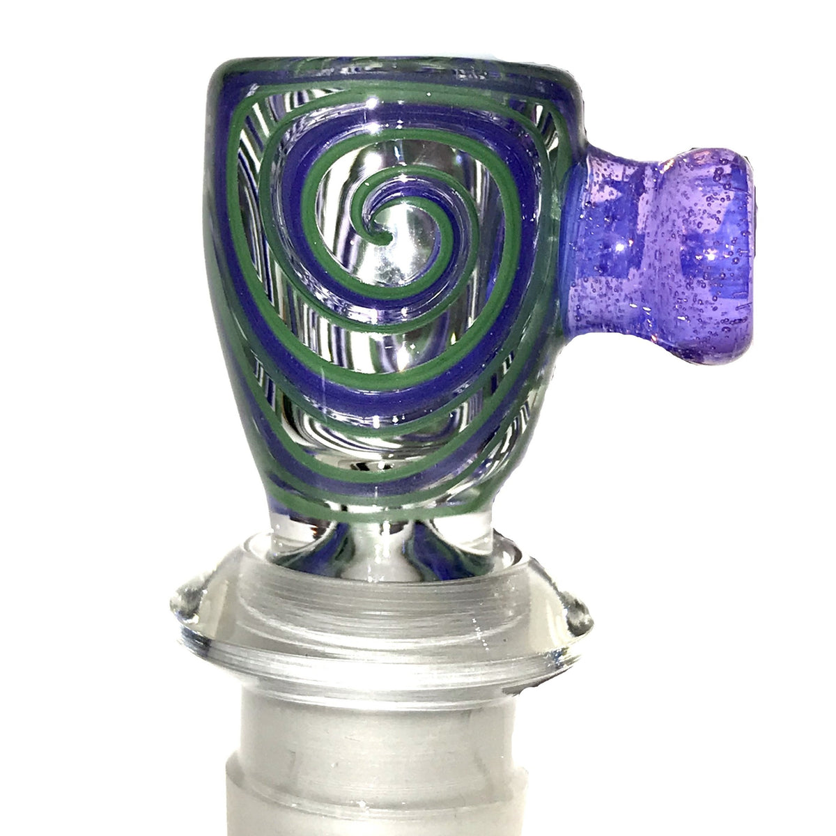 qfactorglass 18/14mm Custom Linework Downstem & Slide Set (Purple/Green/Pink Slyme) 6 Inches In Length show variant 